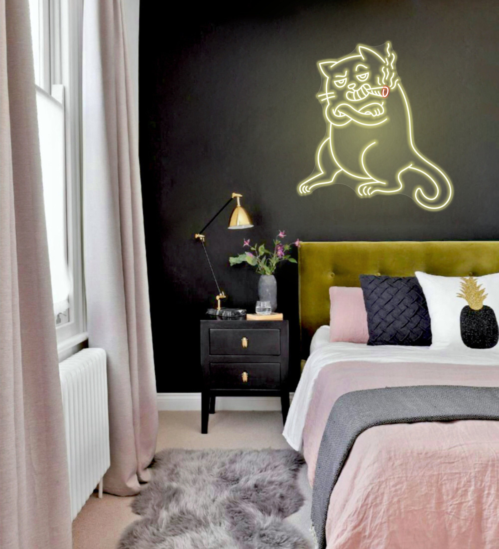 Smoking Cat Neon Signs Neon Lights For Wall