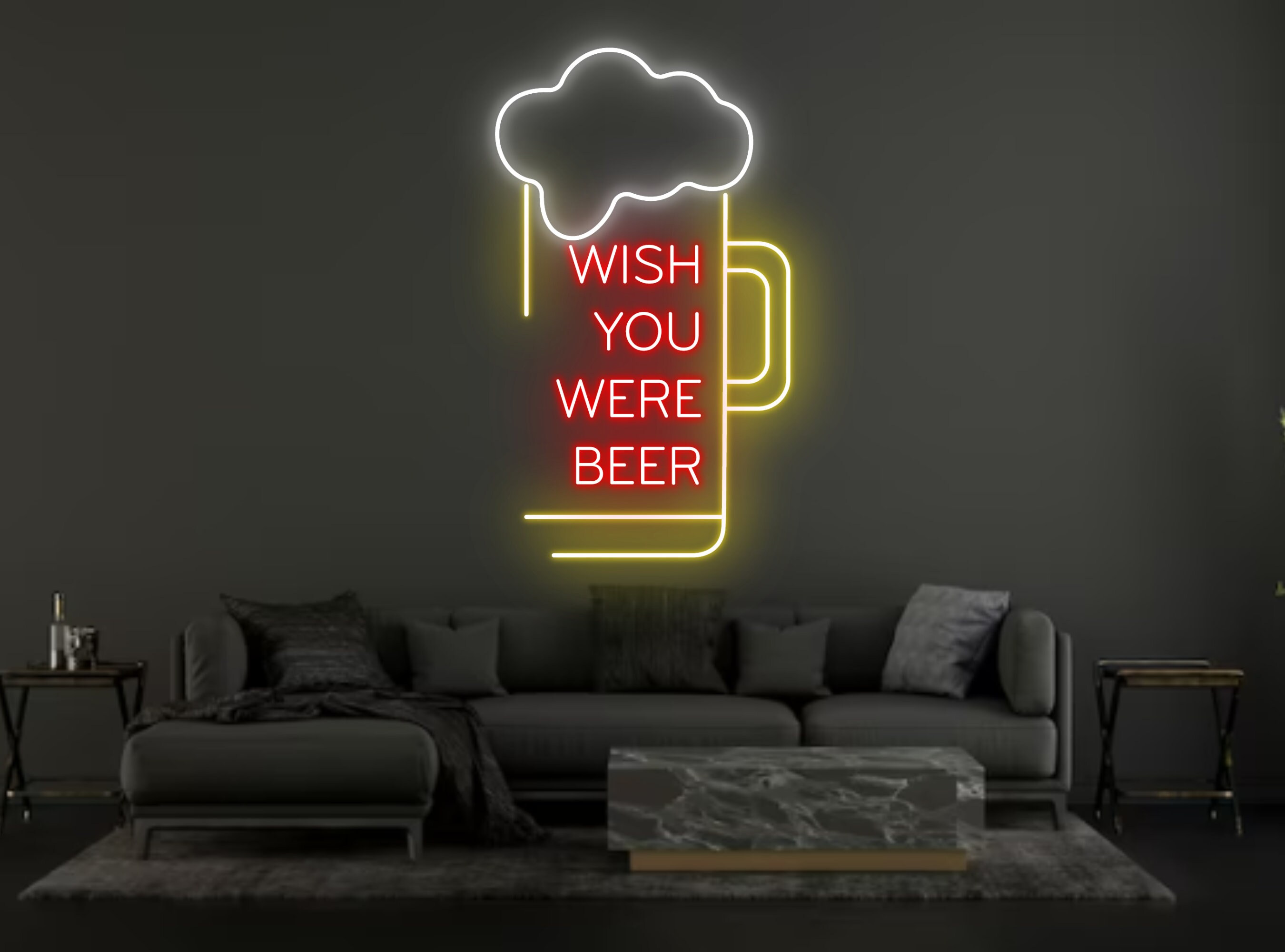 Wish You Were Beer Neon Sign