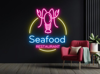 Shrimp Seafood House Restaurant Neon Sign