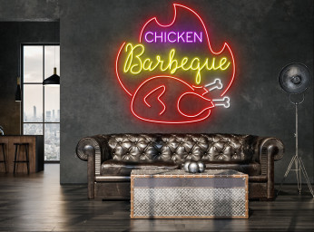 Chicken BBQ Restaurant Neon Sign