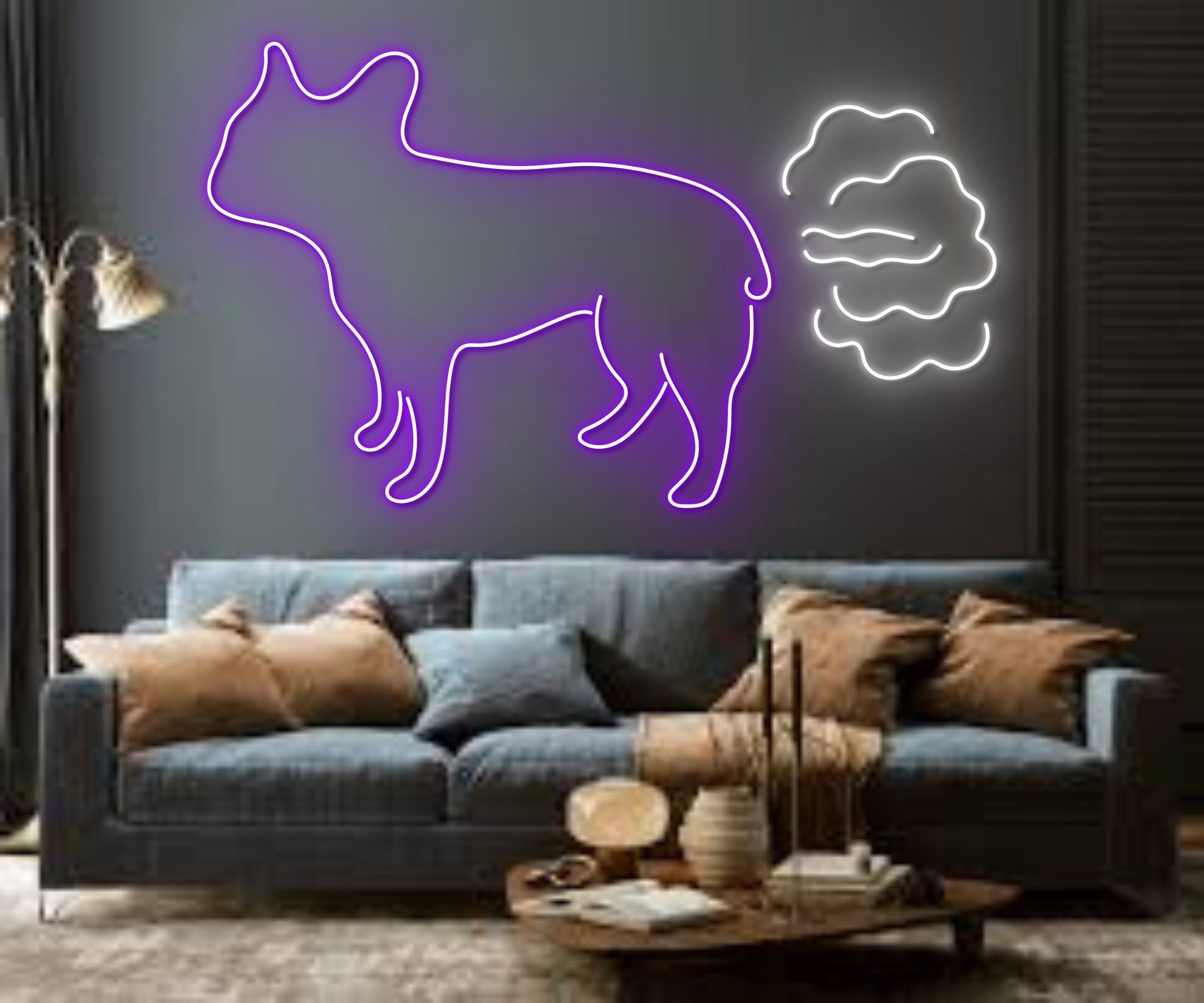Farting Pug French Bulldog Neon Sign Decor Gift
