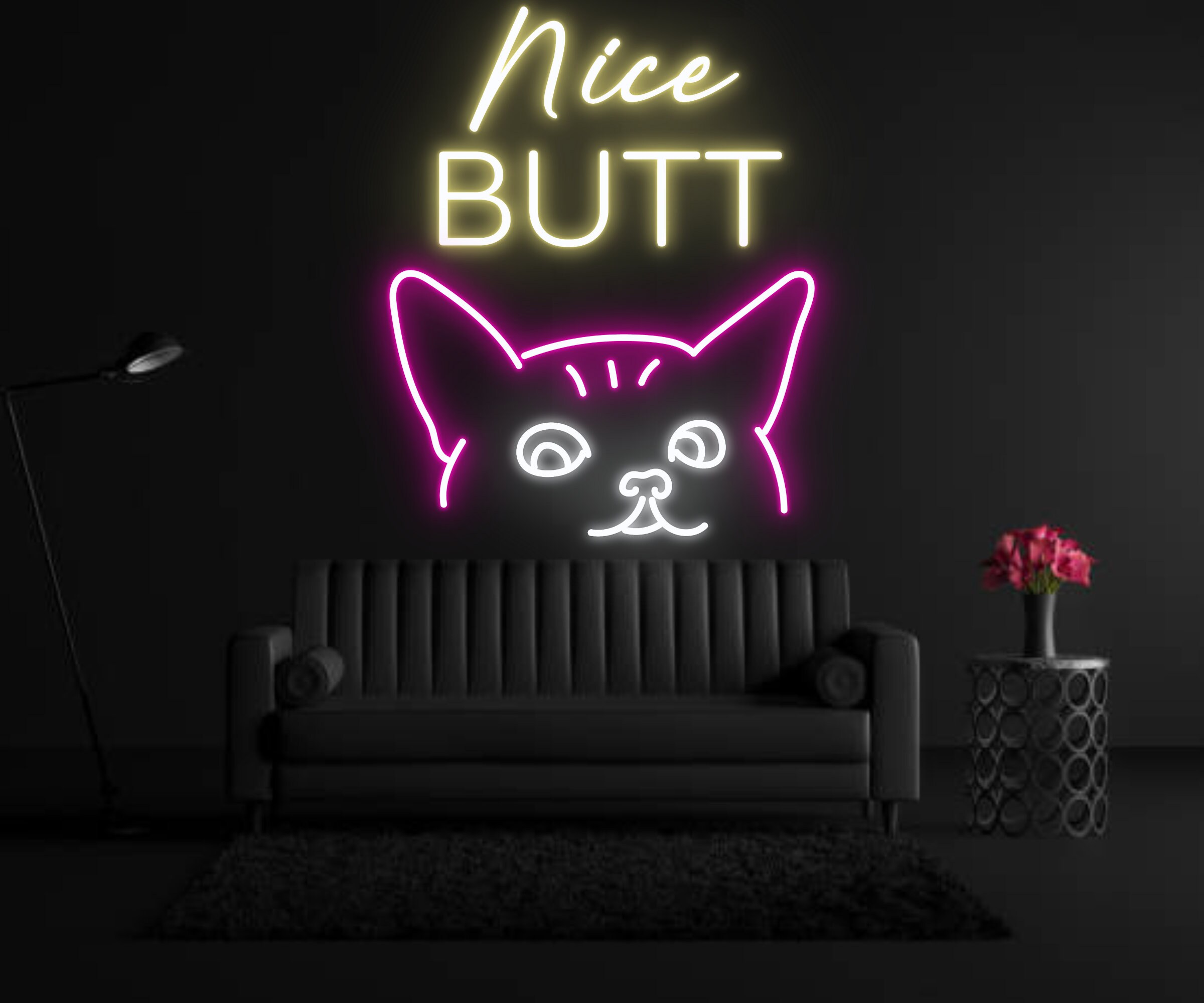 Cat Nice Butt Neon Sign Handmade Neon