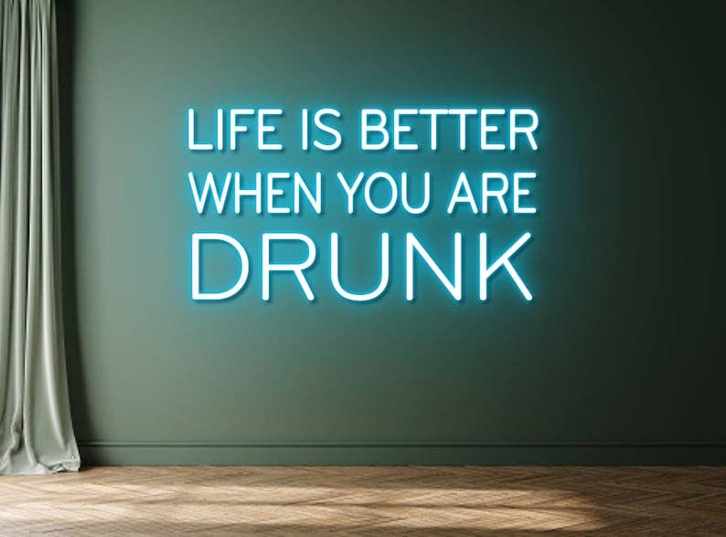Drink Bar Quote Neon Sign Bar Bub Wall Decor