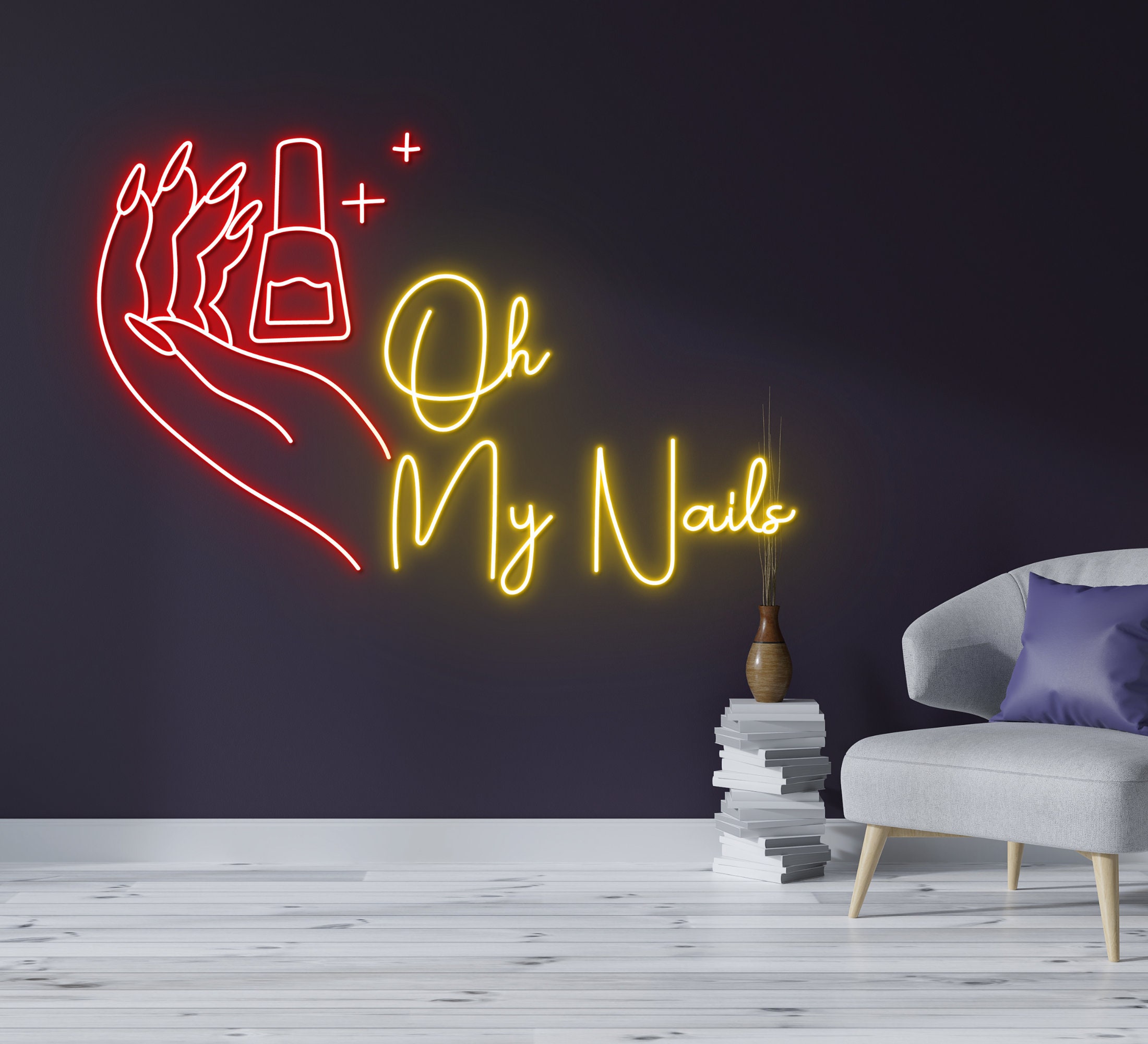 Oh My Nail Neon Sign Nail Salon Decor