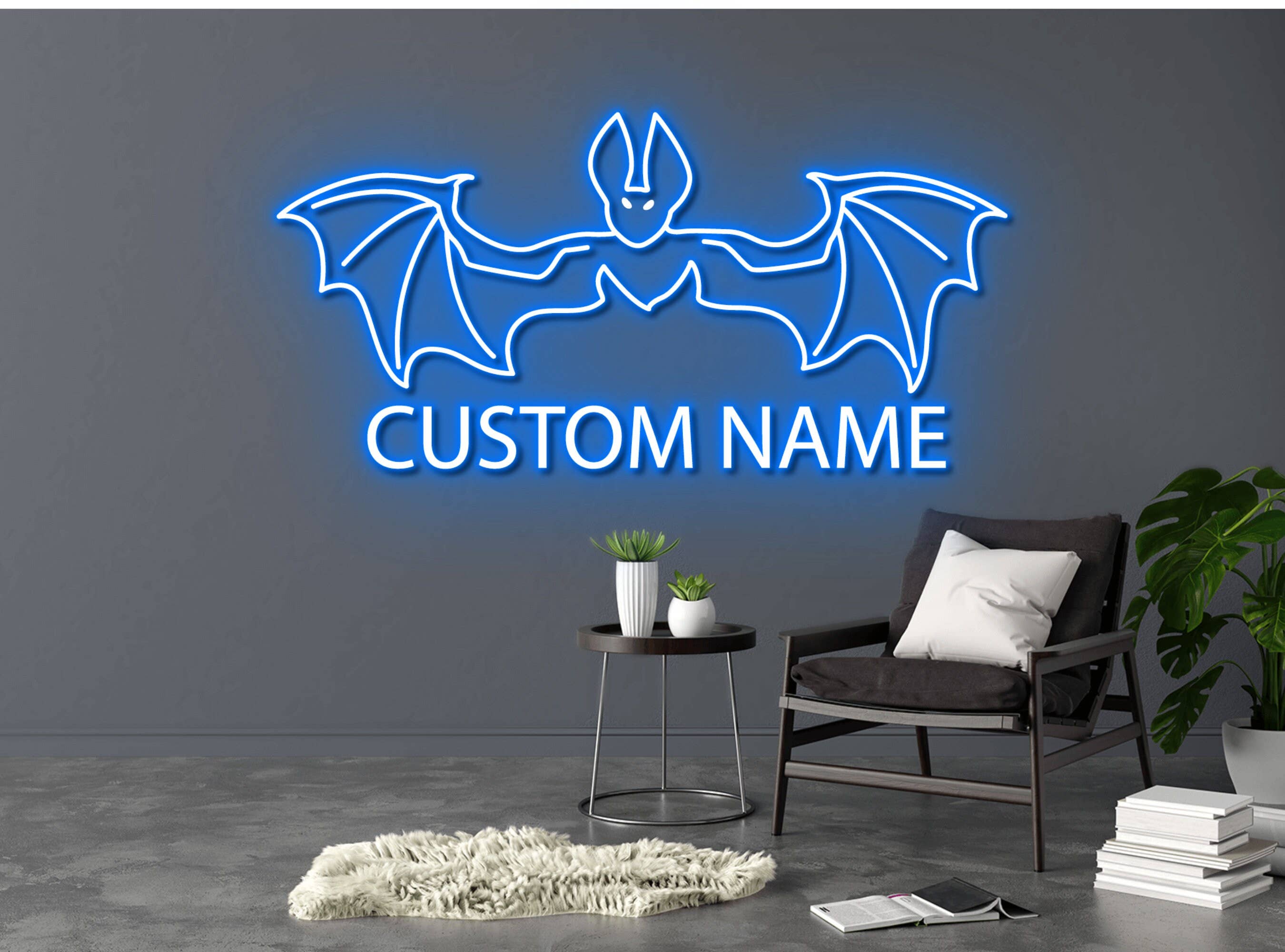 Personalize Bat Bird Neon Sign Halloween Party Wall Decor