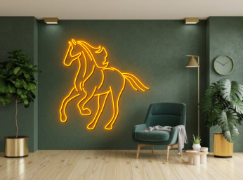 Horse Running Neon Sign