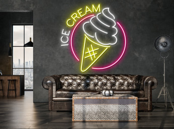 Ice Cream Neon Sign Wall Art Decor Gift