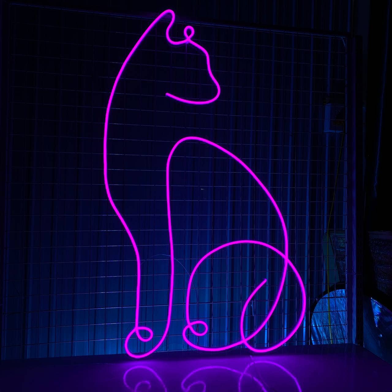 Animal Cat Line Art Neon Sign Cat Night Light Decoration