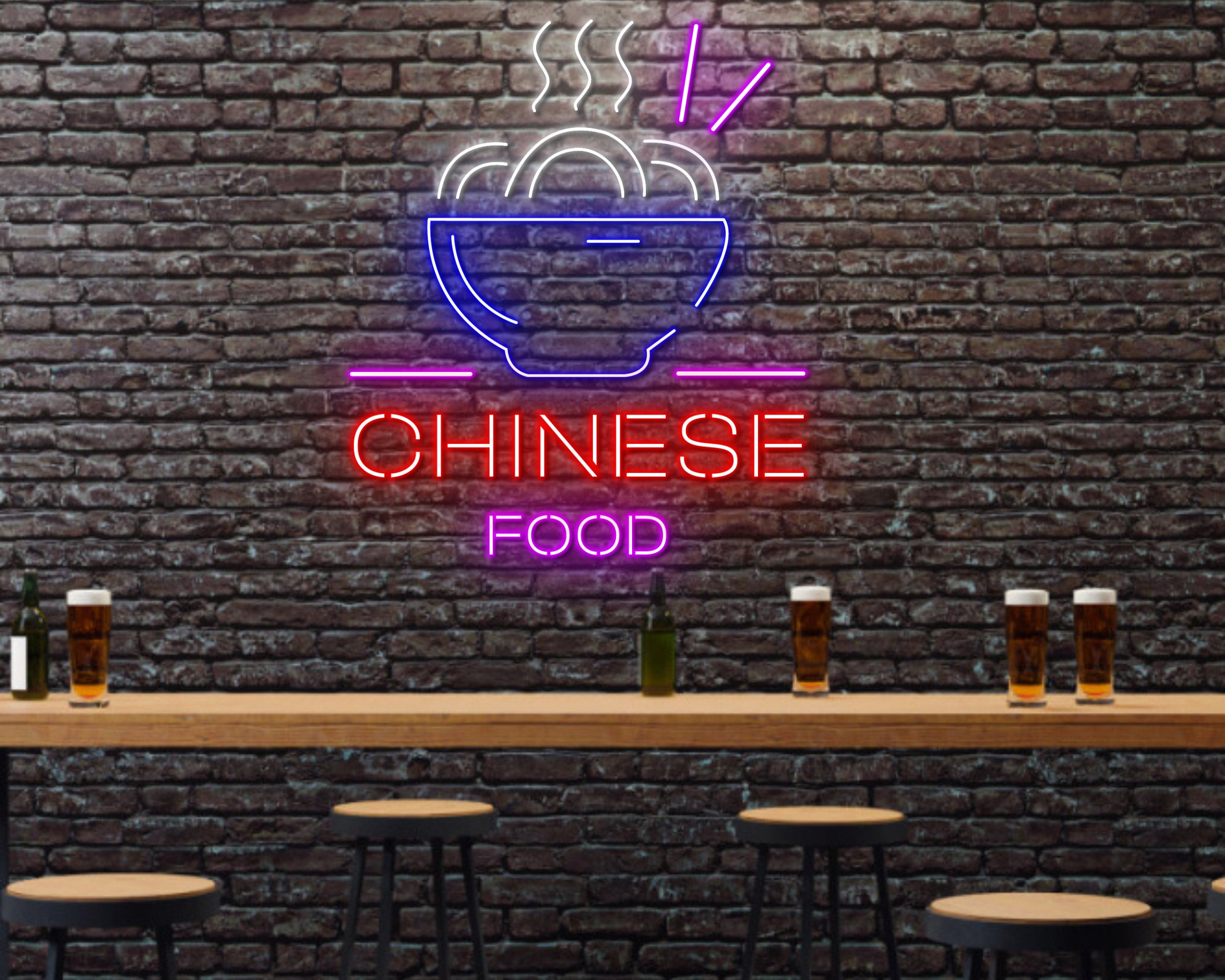 Chinese Food Neon Signs Hanging Sign Wall Art