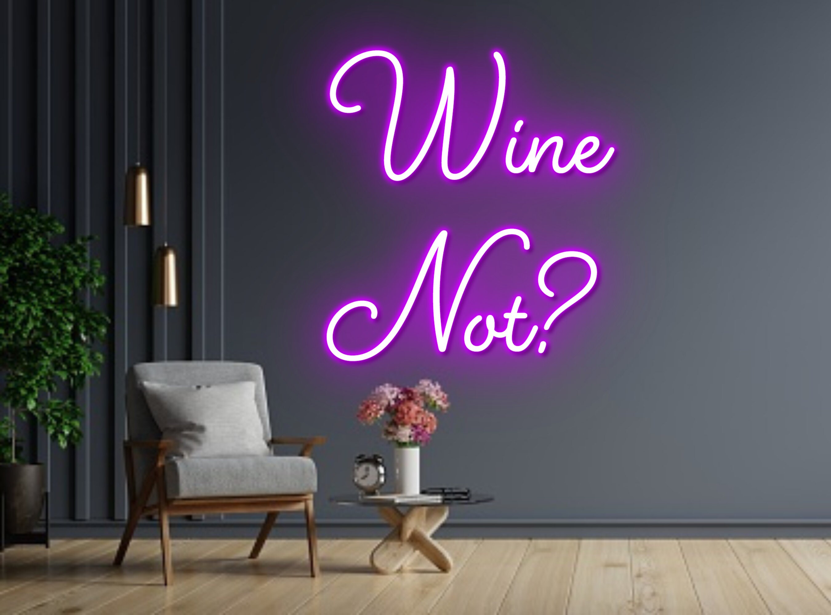 Wine Not Neon Sign Wine Quote Bar Pub Restaurant Wall Decor
