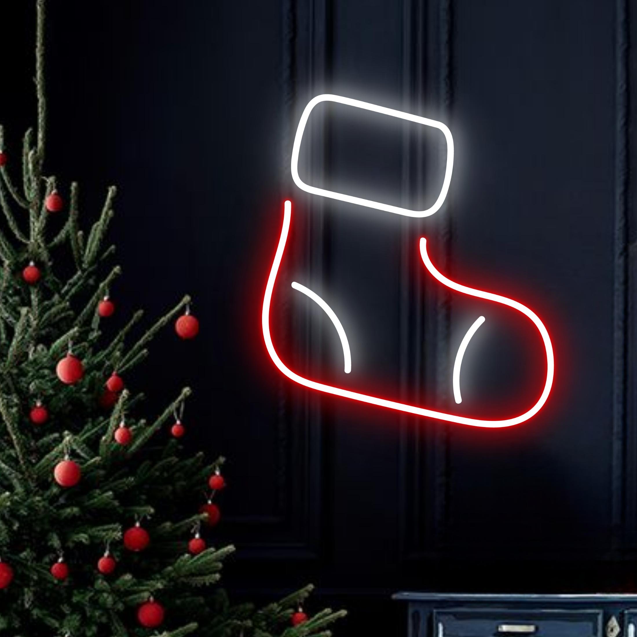 Christmas Sock Neon Sign Christmas Long-lasting Set Decor