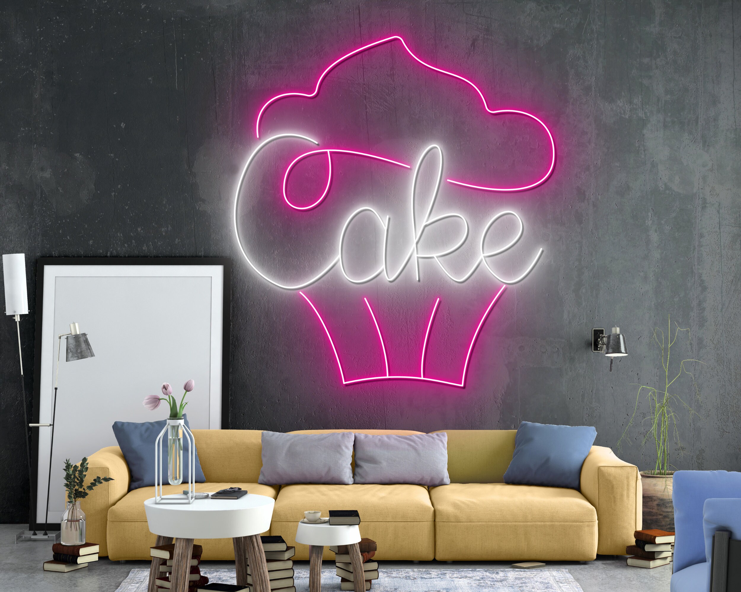 Cake Ice Cream Neon Sign Birthday Gift