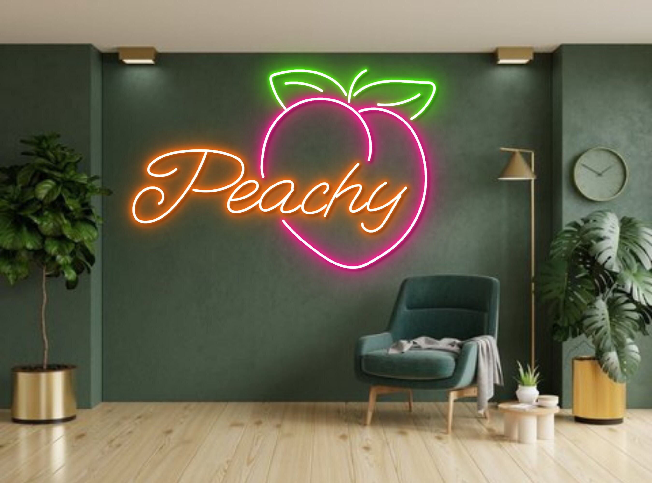 Peachy Neon Signs Fruit Neon Lights Sign For Wall