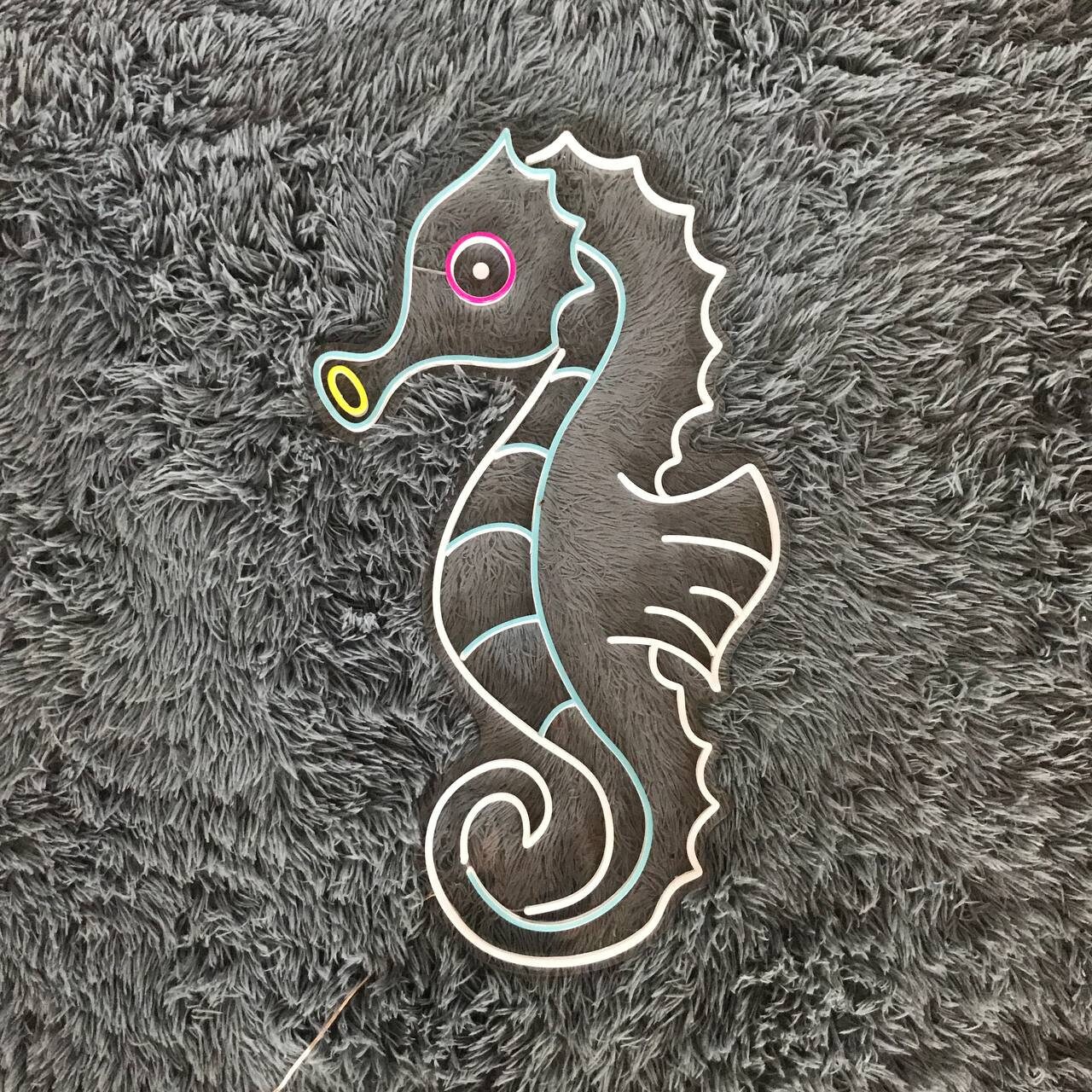 Colorful Seahorse Line Art Neon Signs