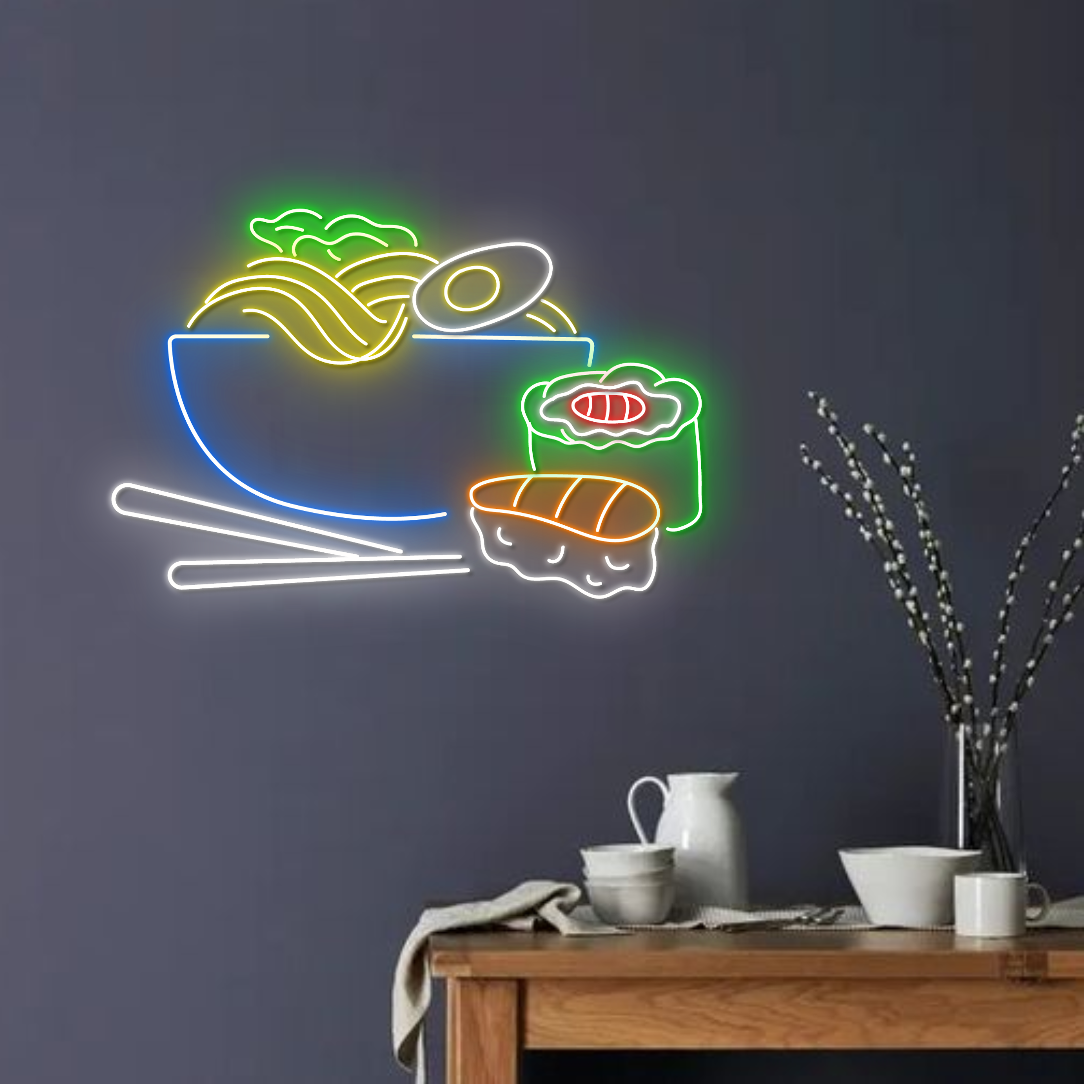Ramen Sushi Neon Sign Japanese Restaurant Lights Decor