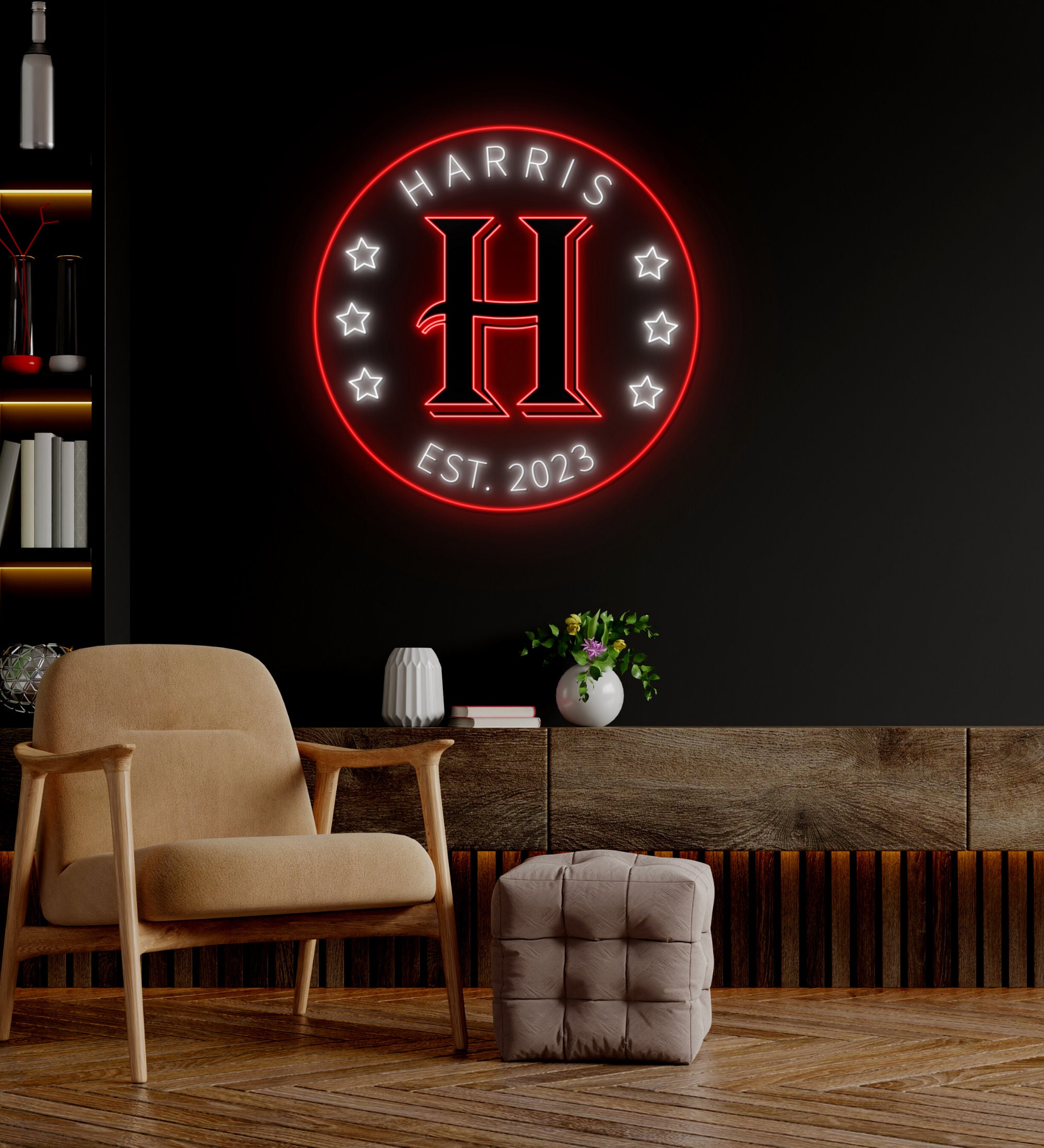 Personalized Family Name Neon Sign Neon Monogram