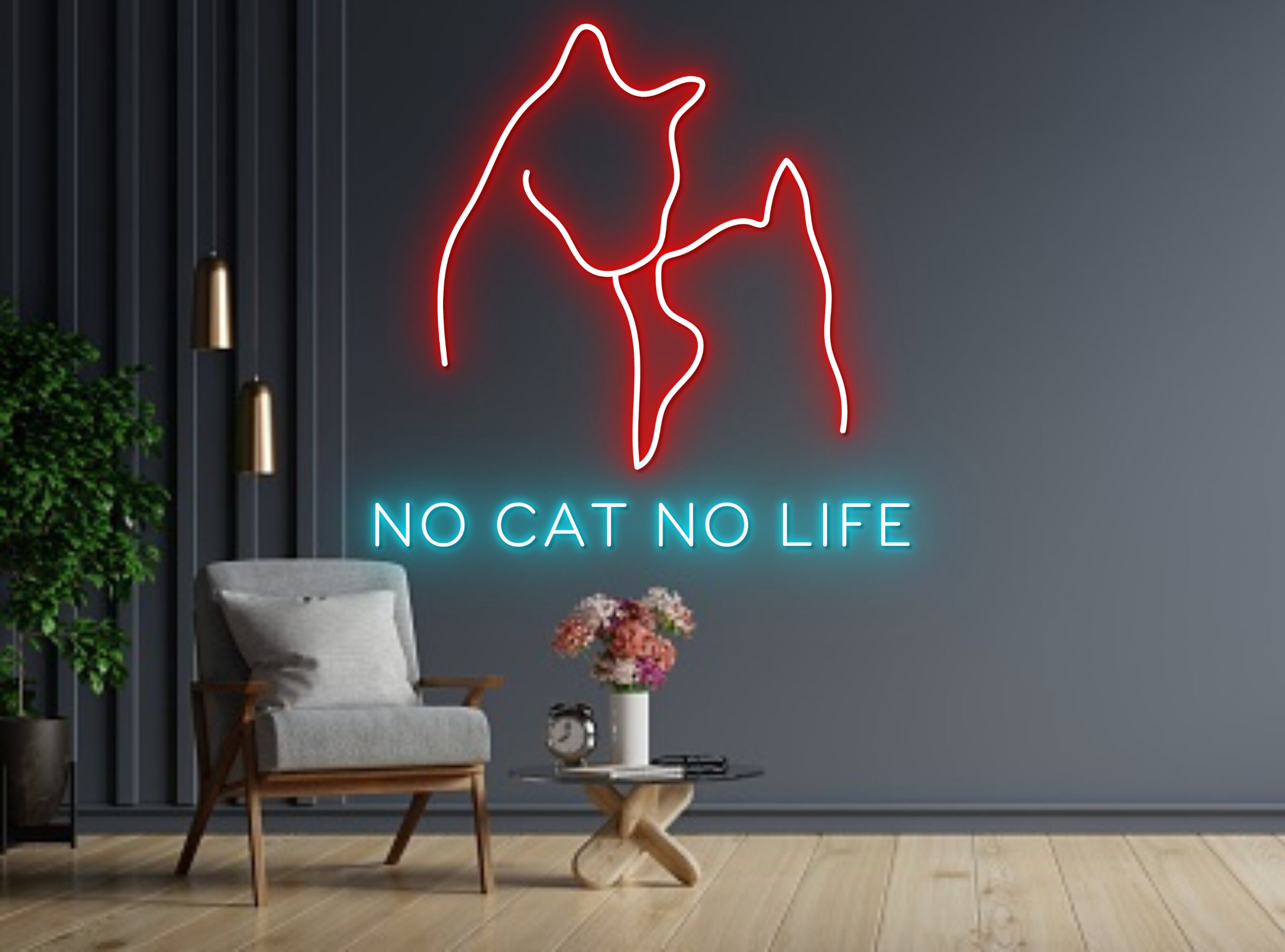 No Cat No Life Neon Sign Cute Cat LED Light