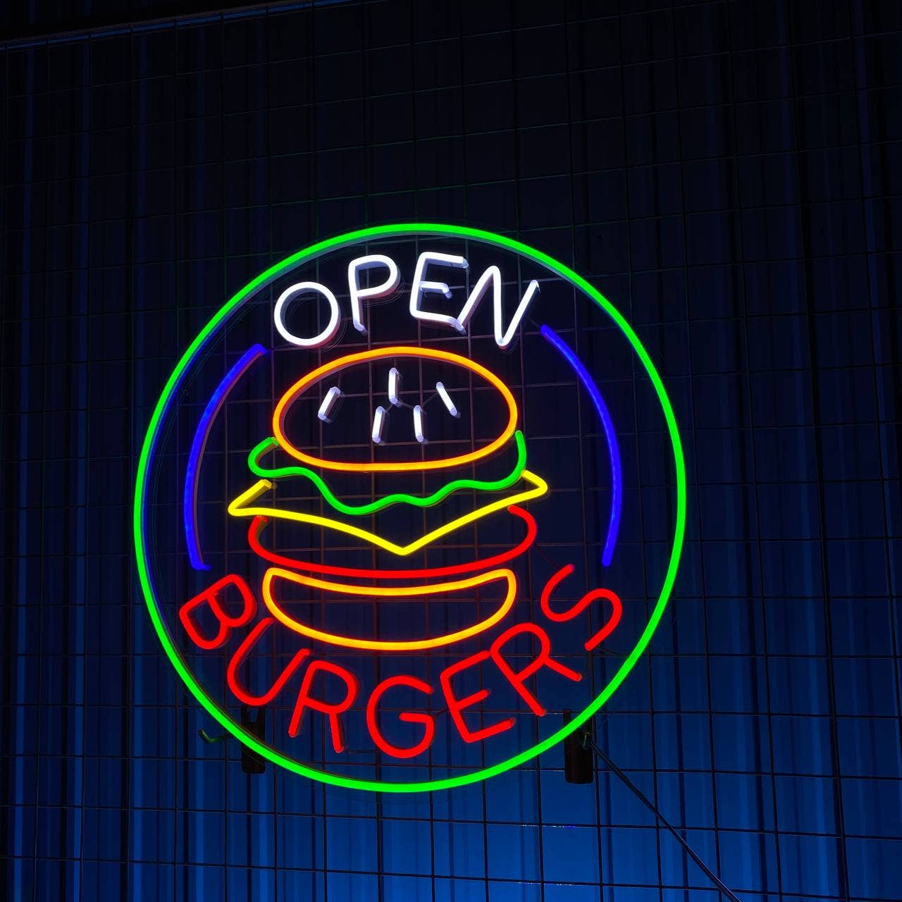 Burgers Neon Sign Fast Food Decor