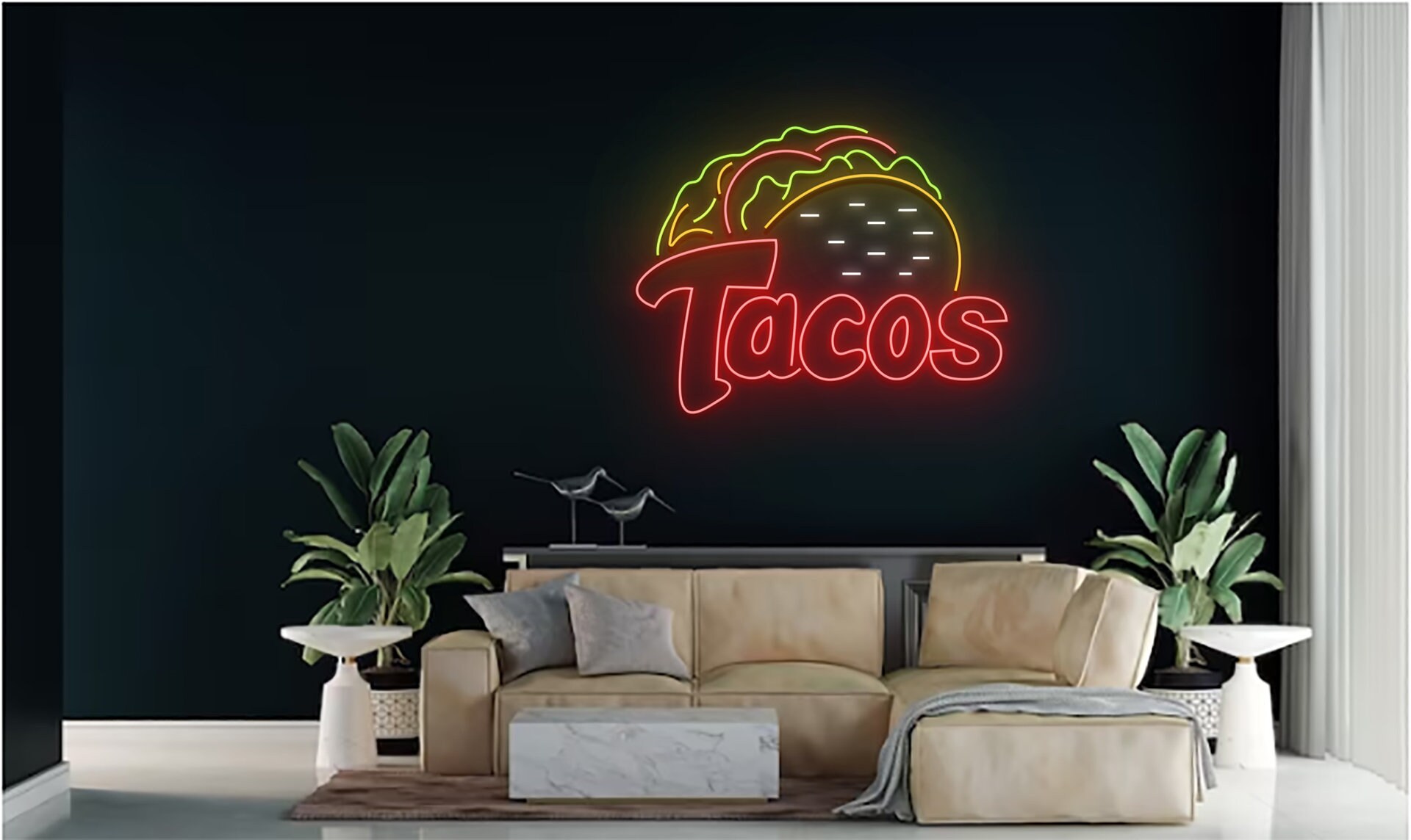Tacos Food Restaurant Neon Sign Decoration Gift