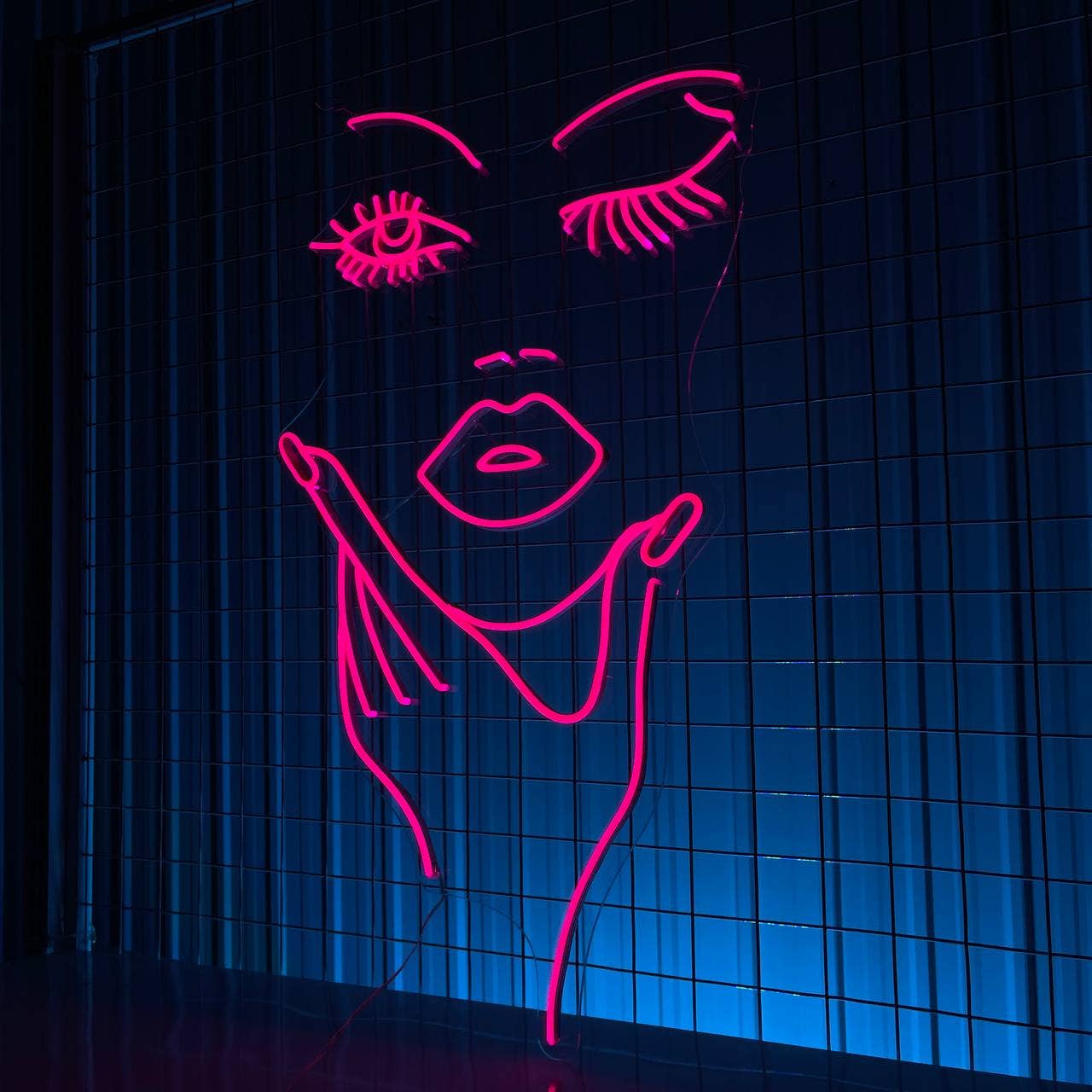 Girl Art Face Neon Sign Boutique Spa Beauty Wall Art Decor