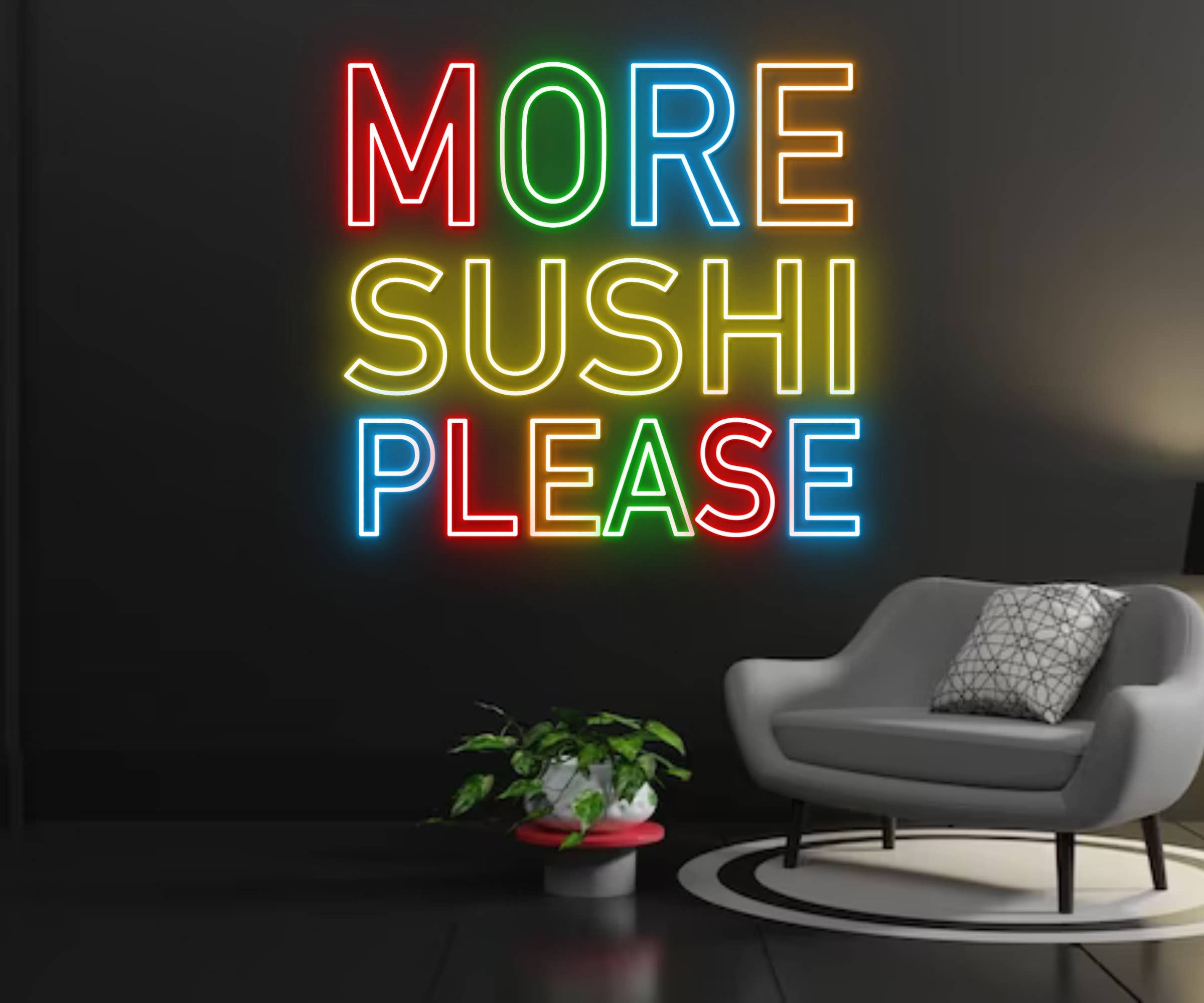 More Sushi Please Neon Signs Japanese Restaurant Decor