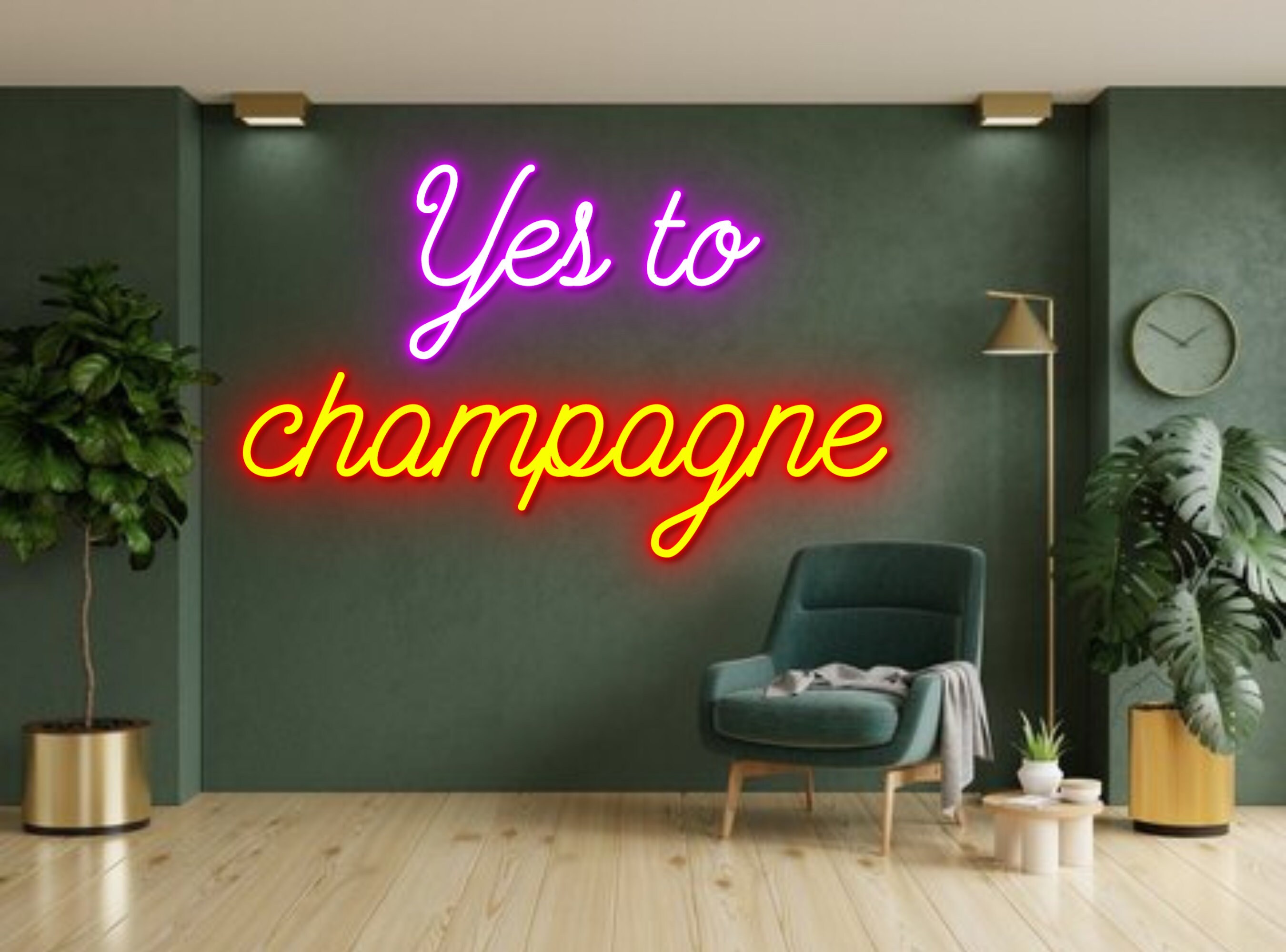 Yes To Champagne Neon Signs