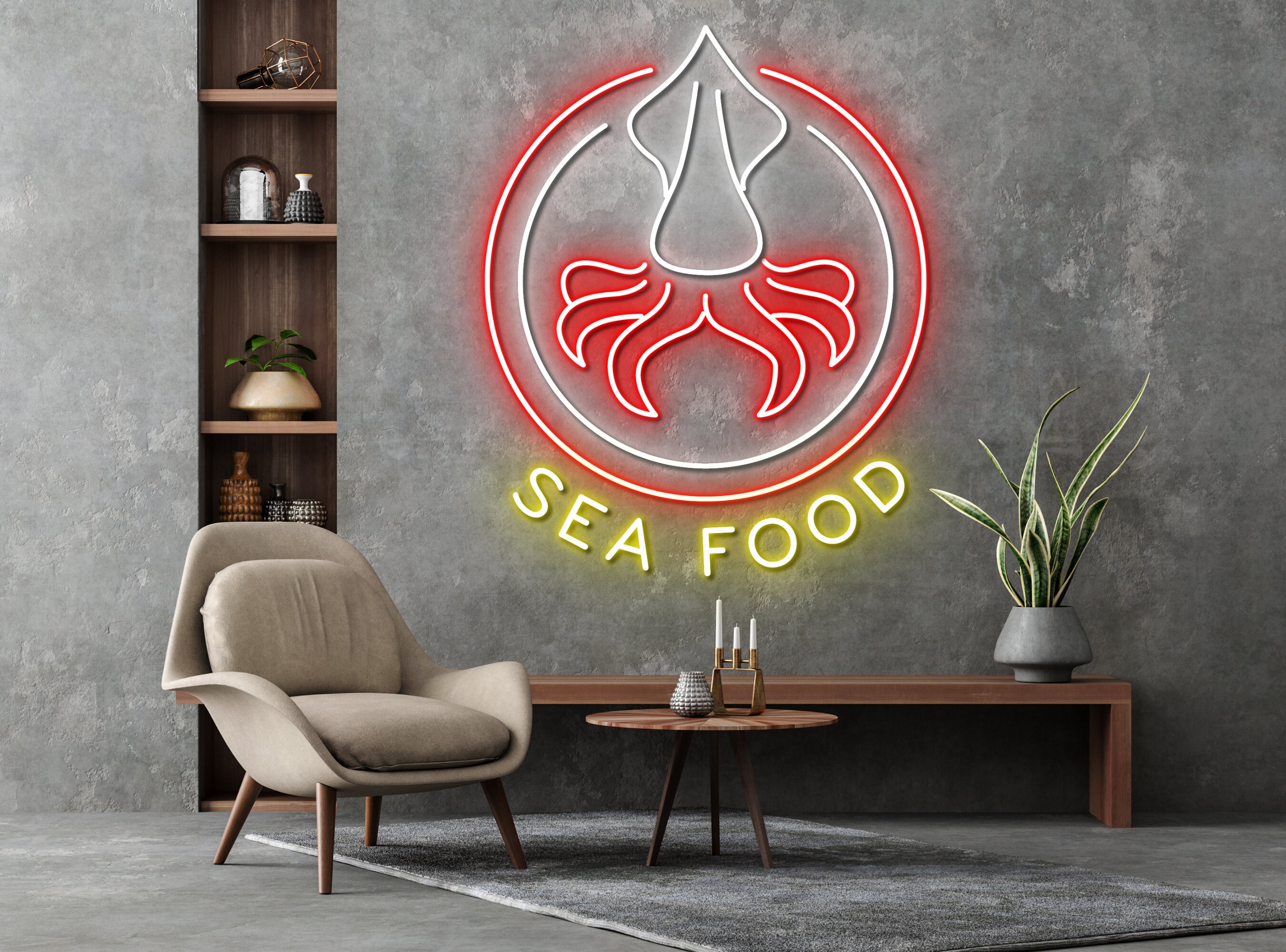 Seafood Restaurant Neon Sign
