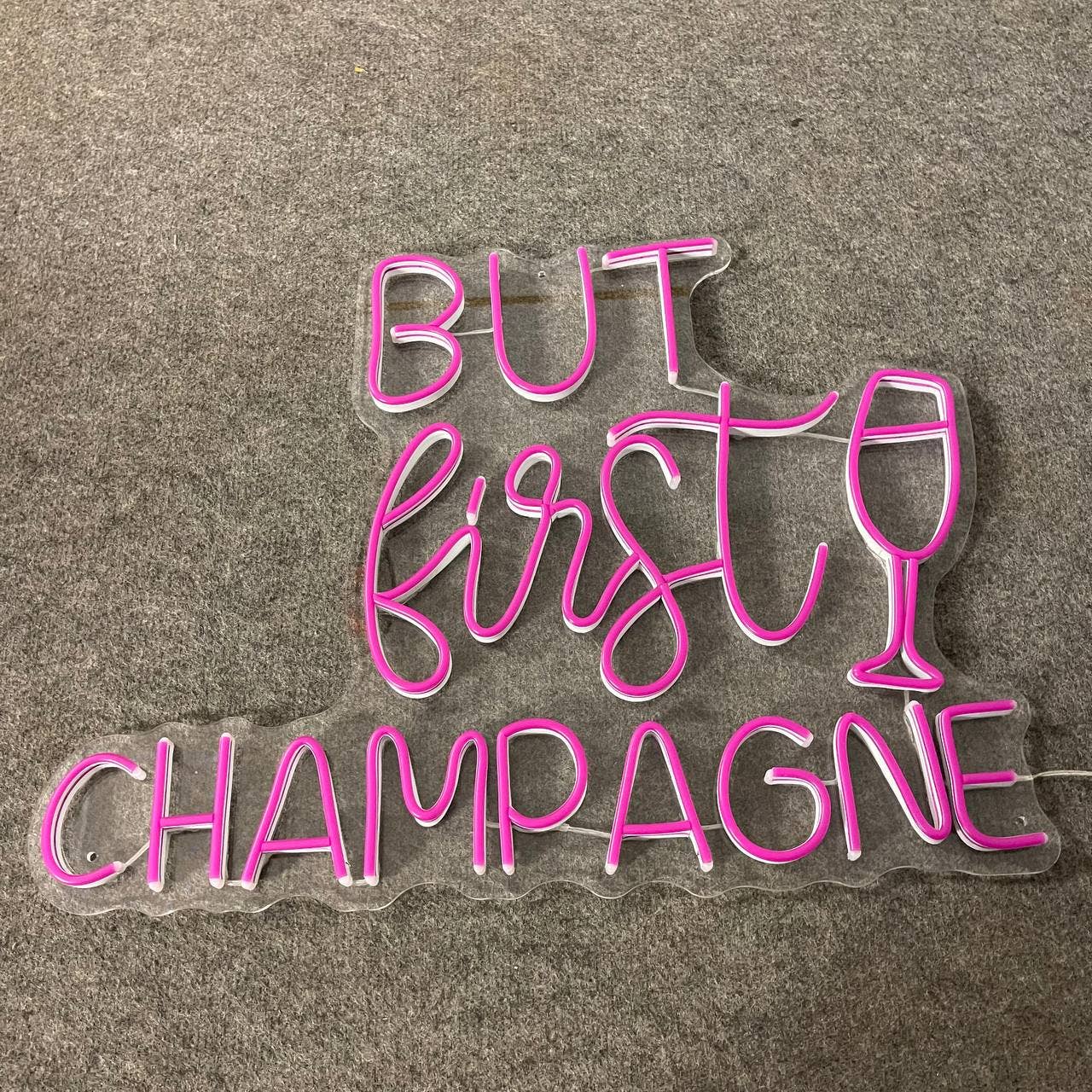 But First Champagne Neon Signs Bar Pub Light Decor