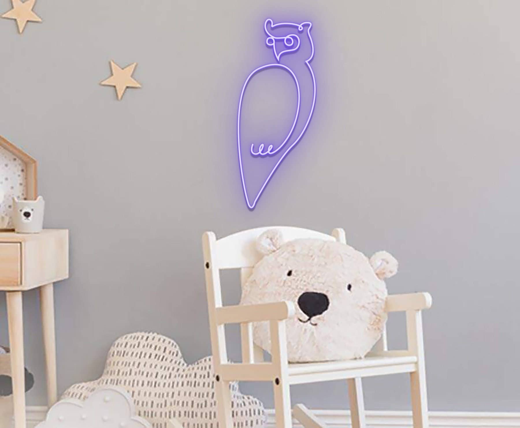 Owl Line Art Neon Signs Animal Wall Decor