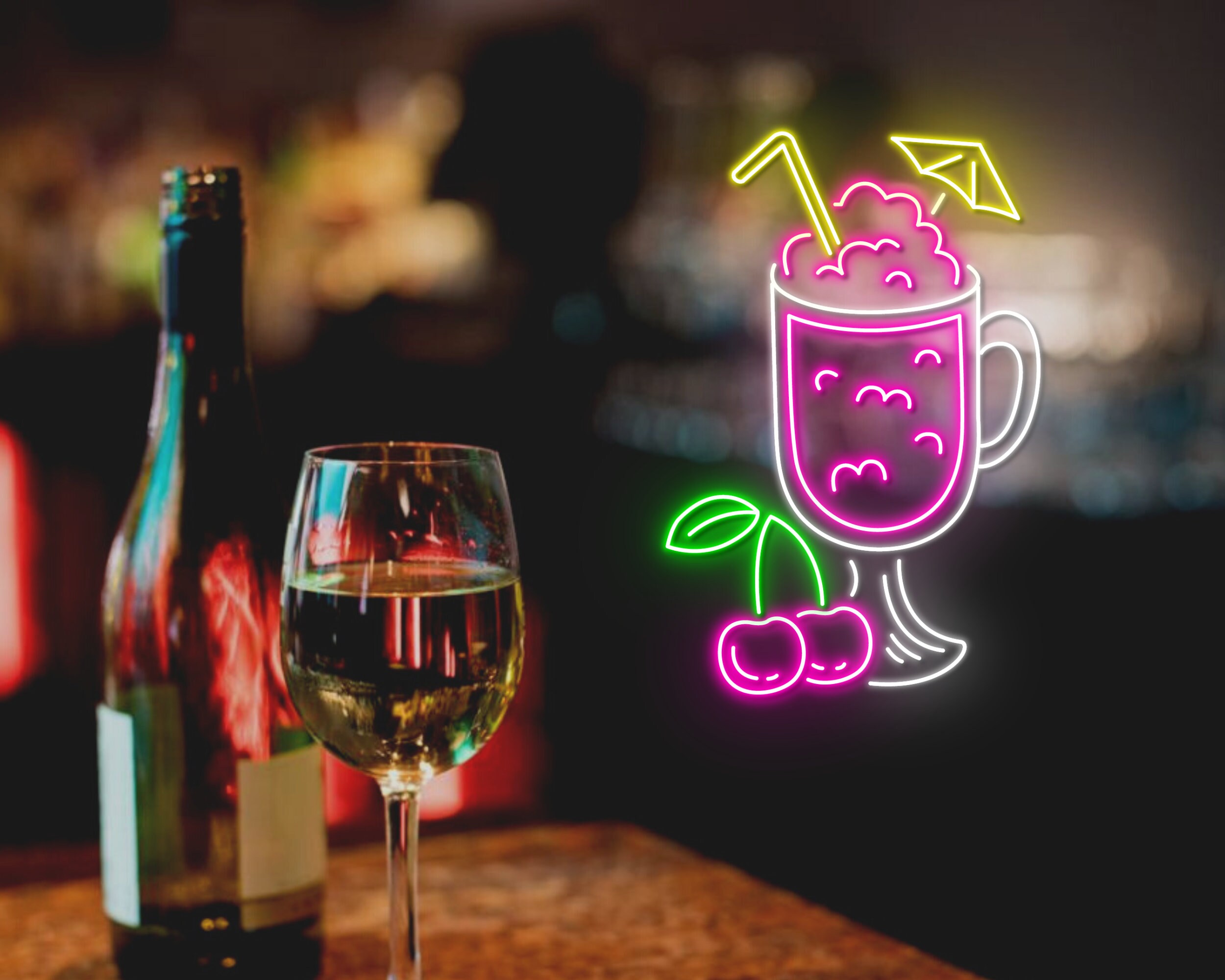 Cocktails Bar Party Neon Signs