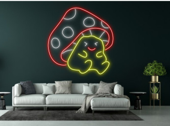 Animal With Mushroom Hat Neon Sign