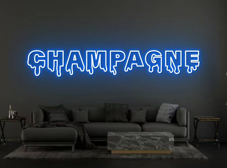 Champagne Neon Sign Champagne Bar Wall Led Lights Decor