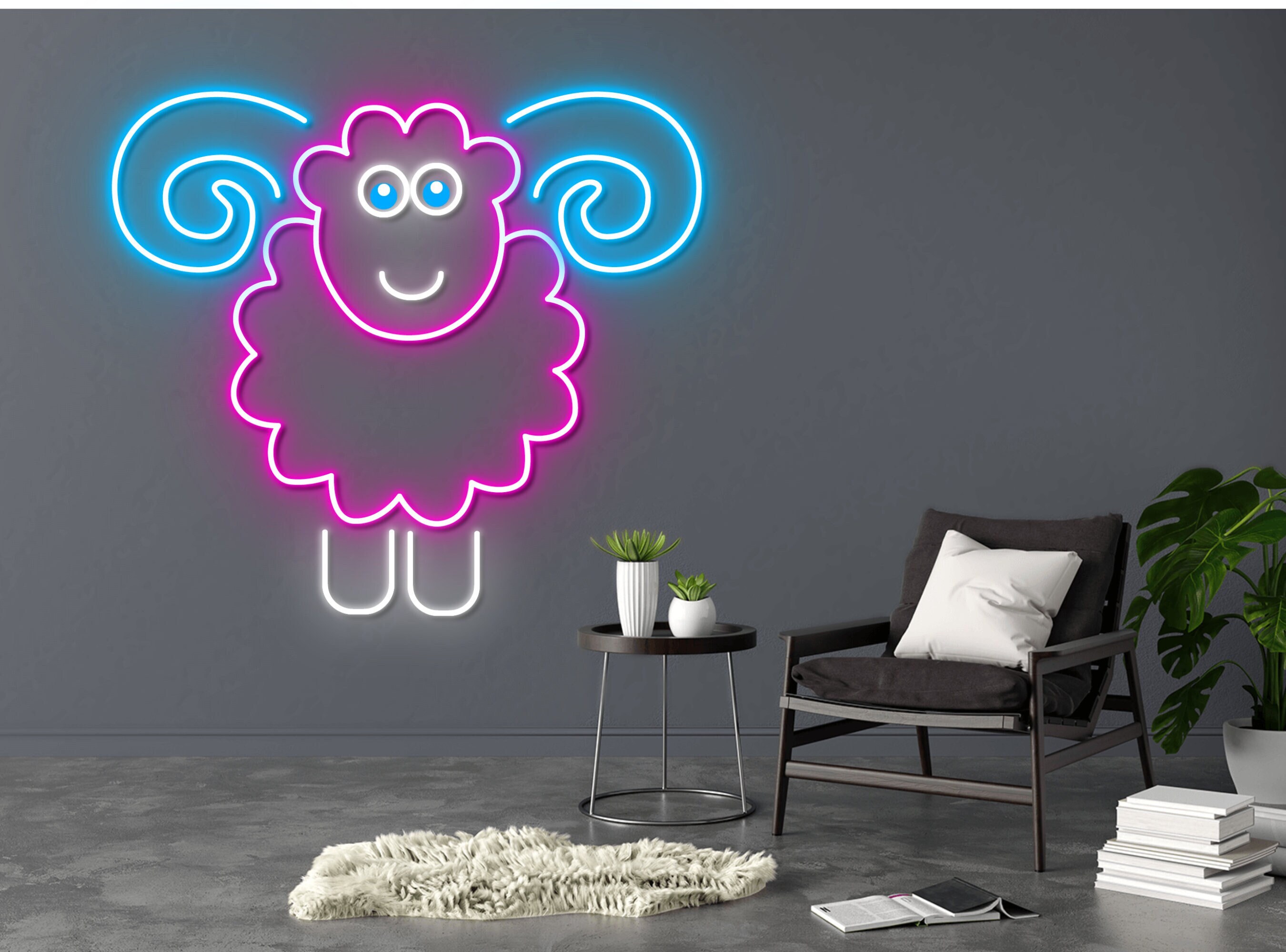 Sheep Neon Sign Wall Decoration Gift