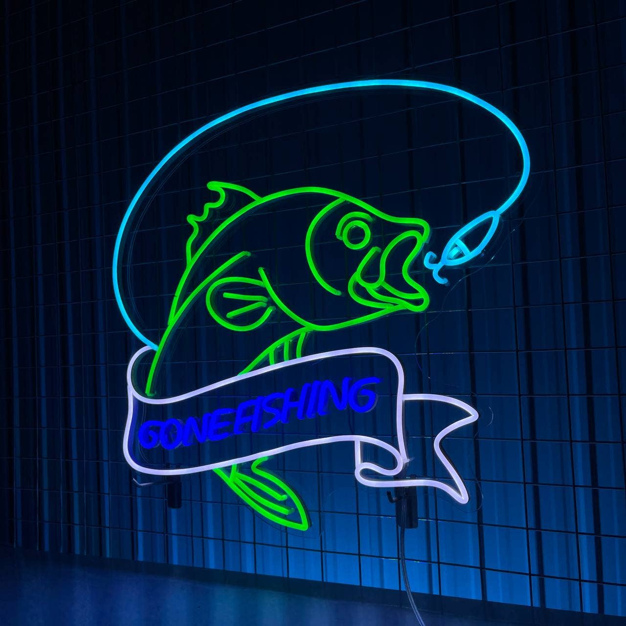 Gone Fishing Neon Signs Gone Fishing Sign Decor