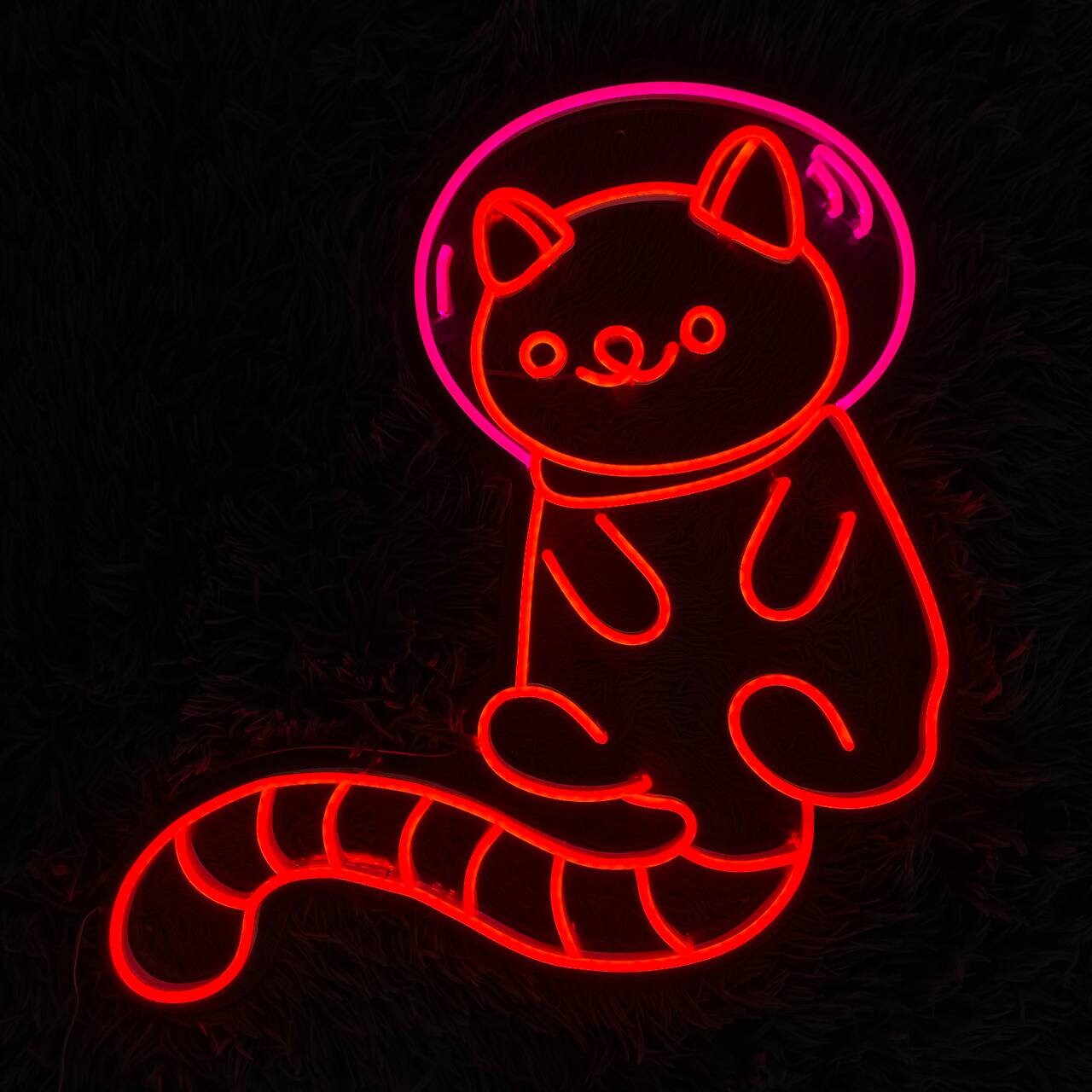 Cute Cat Astronaut Neon Sign Wall Art Decor