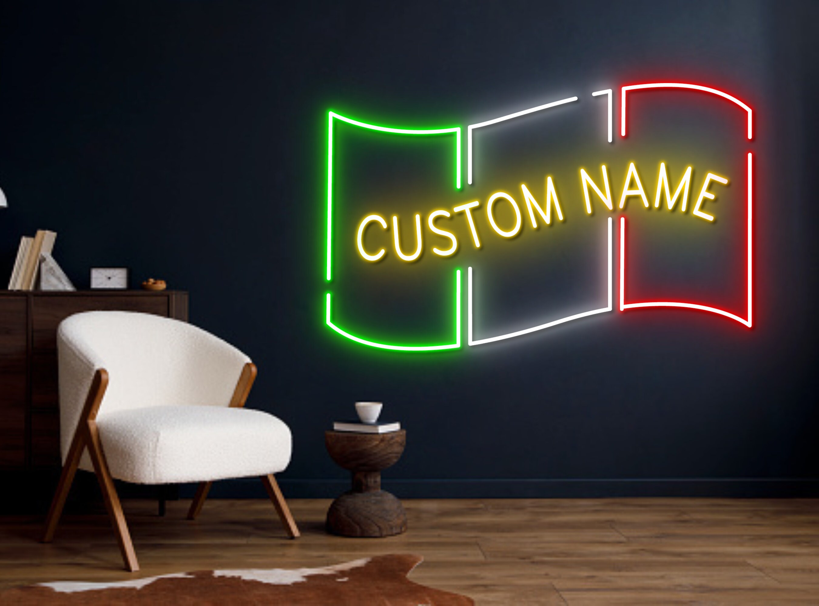 Custom Name Mexico Flag Neon Sign
