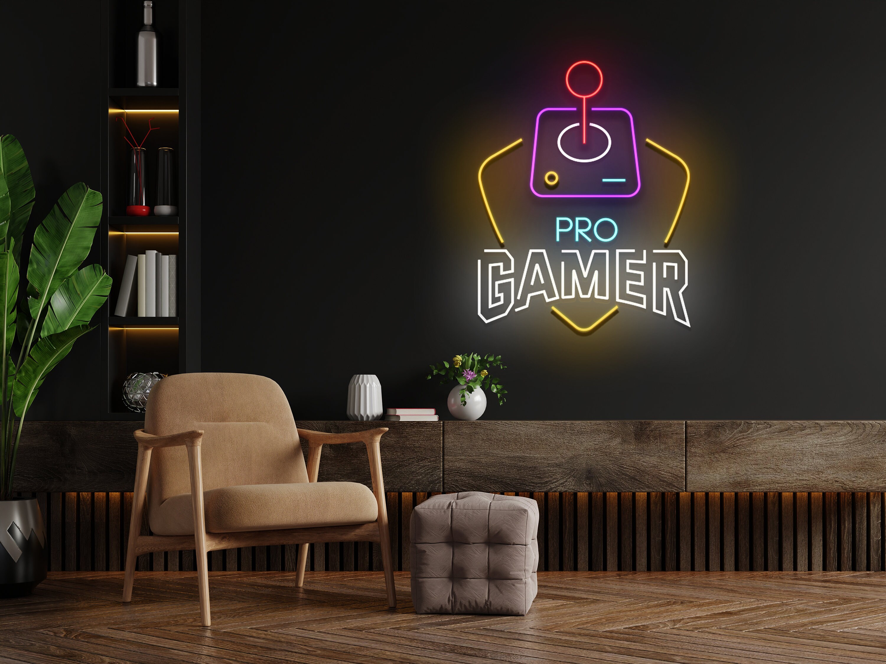 Pro Gamer Neon Sign Game Zone Wall Room