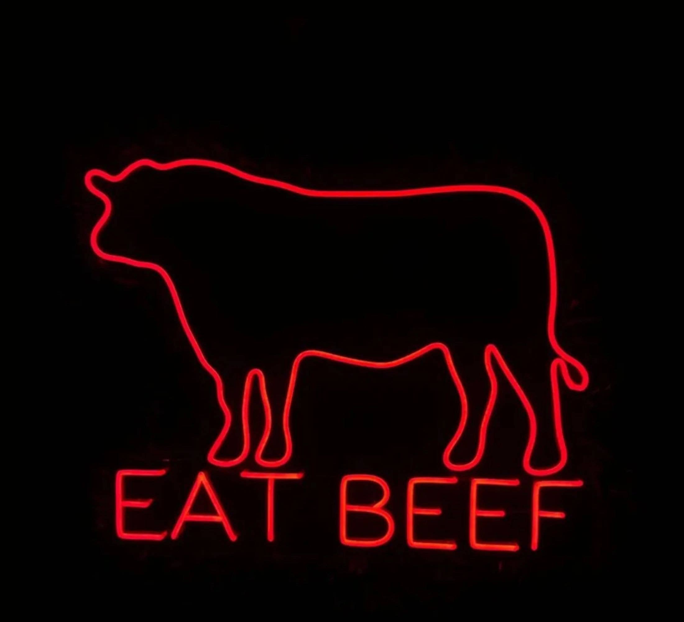 Beef Butcher Neon Sign Steak BBQ Restaurant Decor