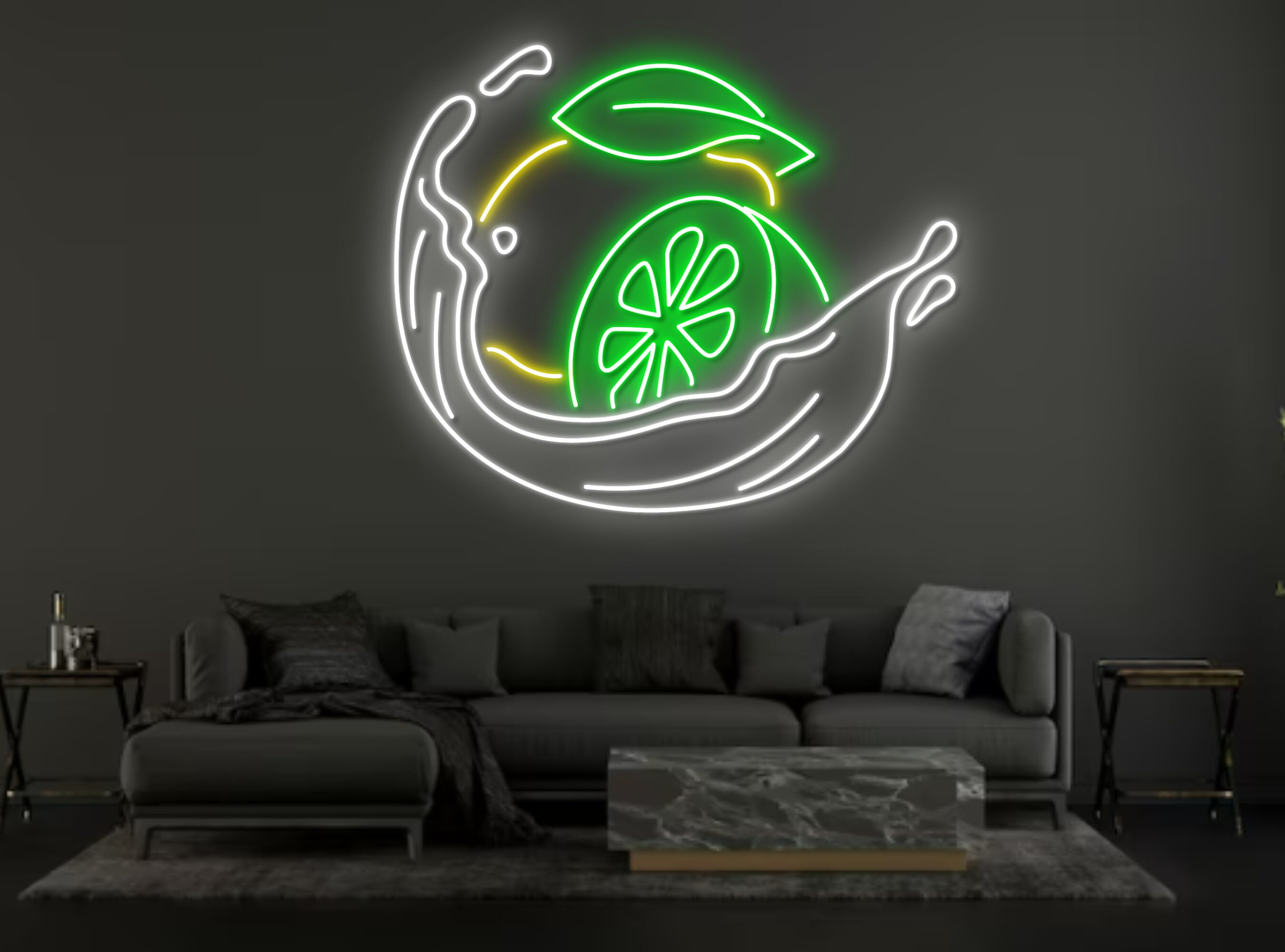Lemon Fruits Neon Sign Fresh Fruits Shop Decor