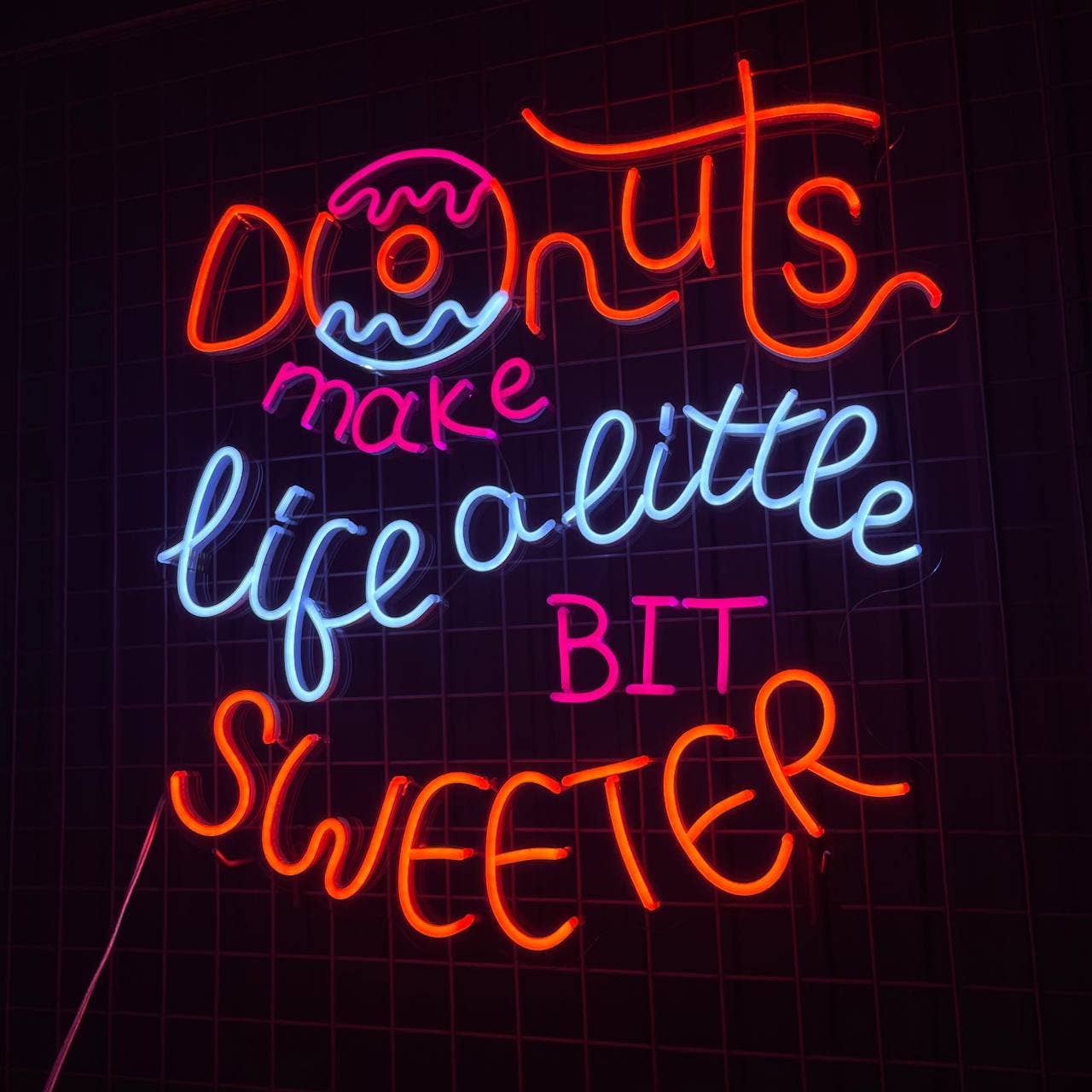 Donut Make Life A Little Sweeter Neon Sign Bakery Decor