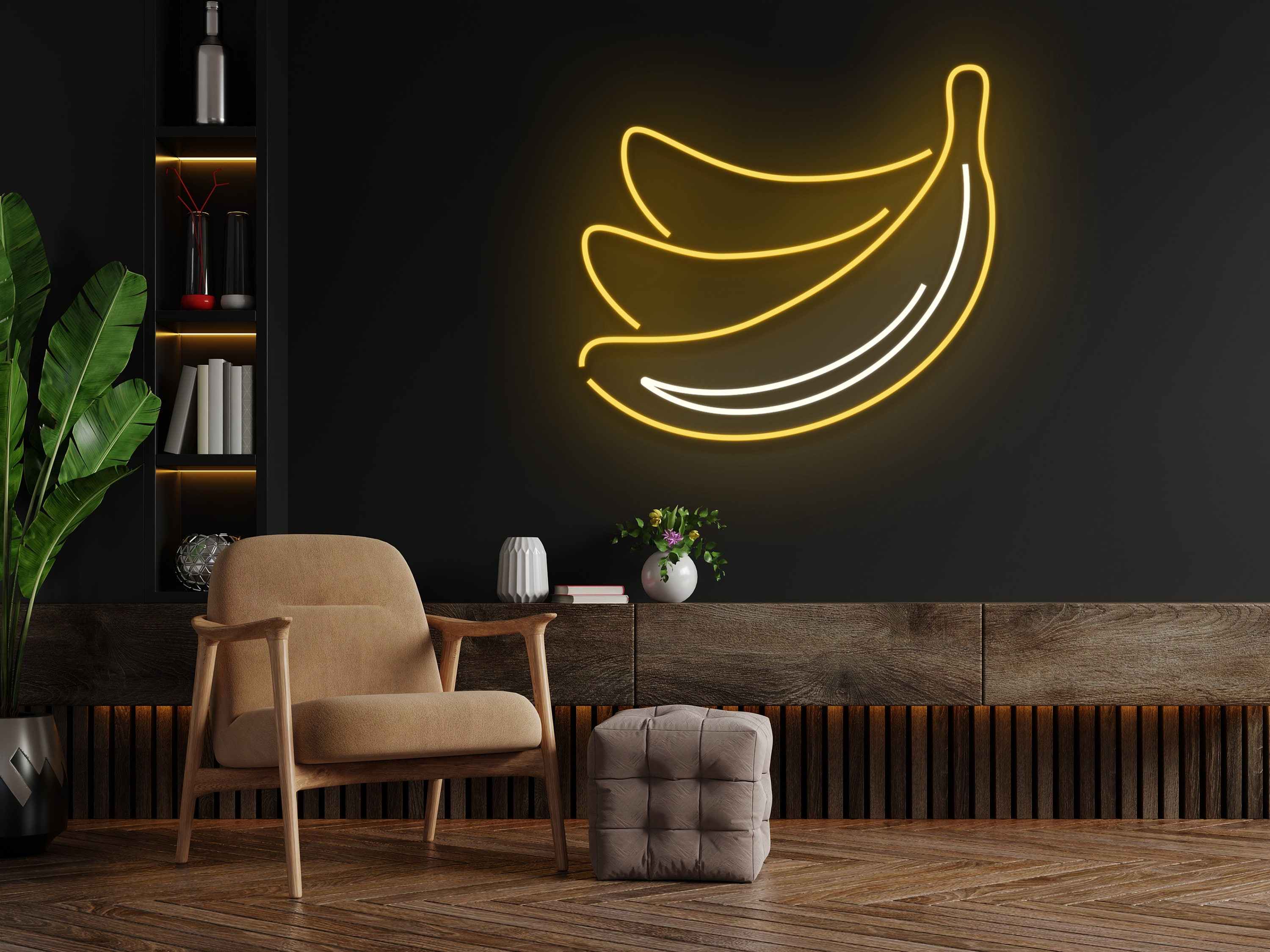 Banana Neon Sign Wall Art Decor Gift