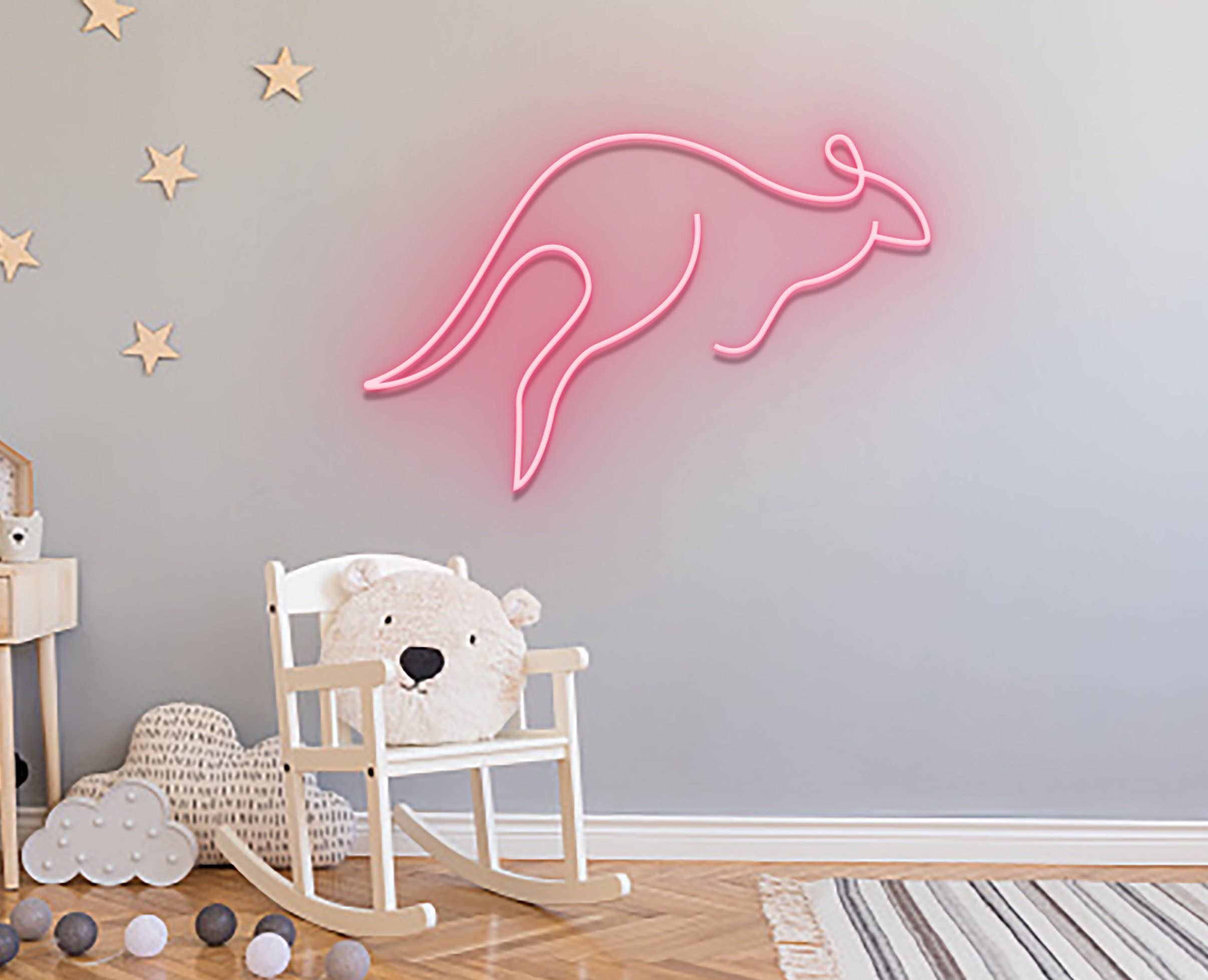 Kangoroo Line Art Neon Signs Animal Wall Decor