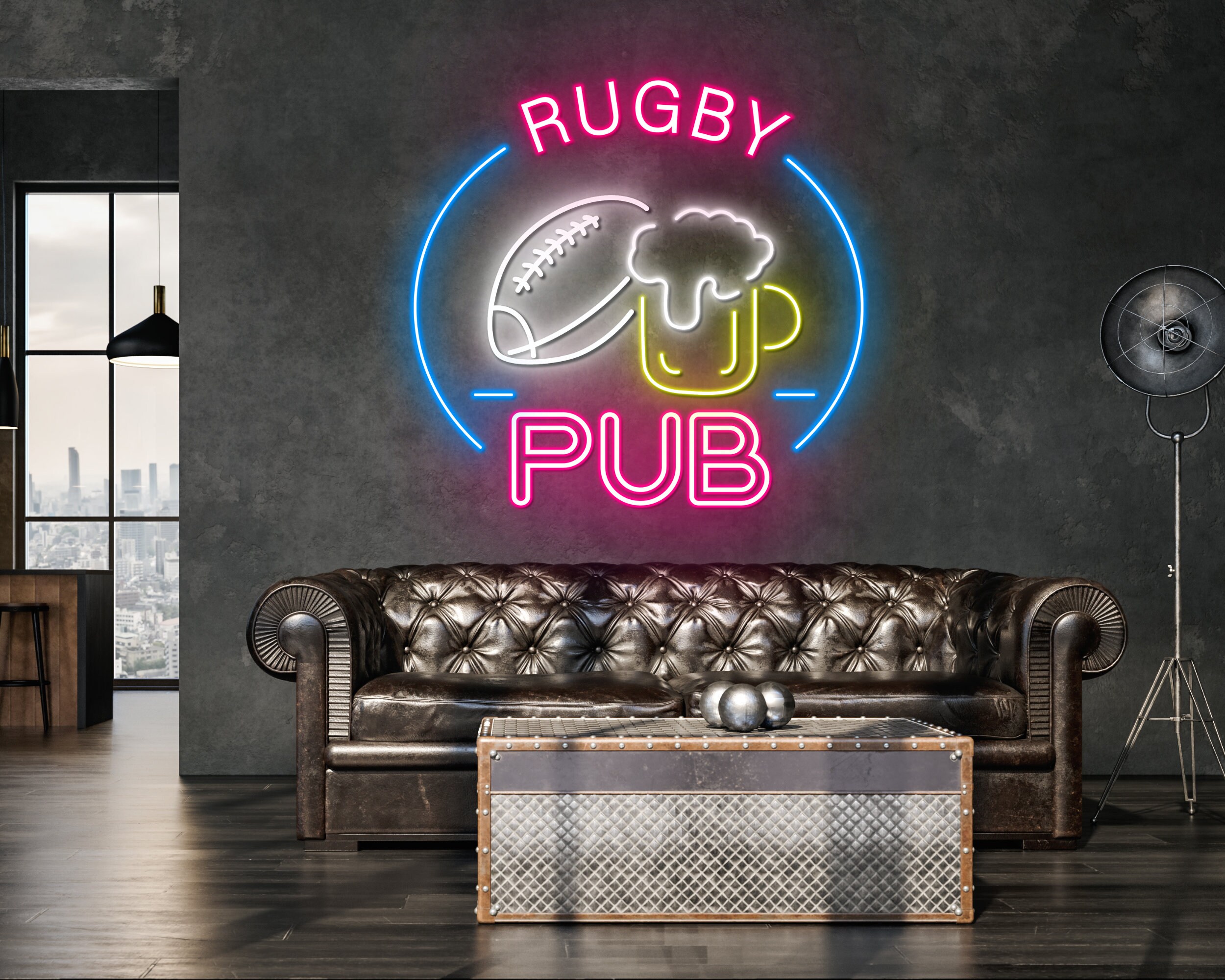 Rugby Football Pub Neon Sign Decor Signage