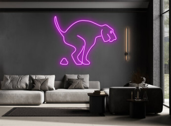 Dog Pooping Neon Sign