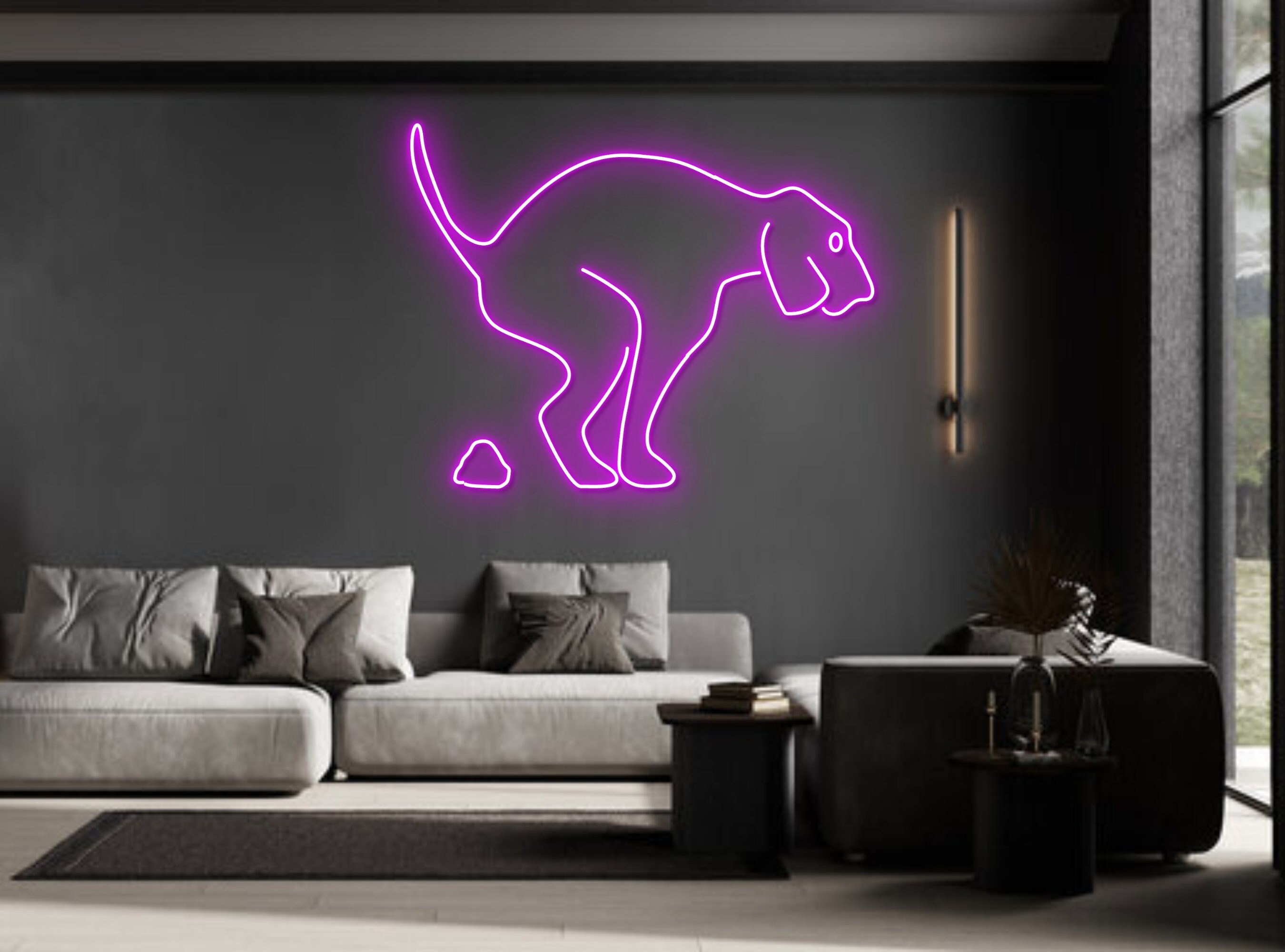 Dog Pooping Neon Sign