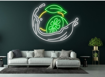 Lemon Fruits Neon Sign Fresh Fruits Shop Decor