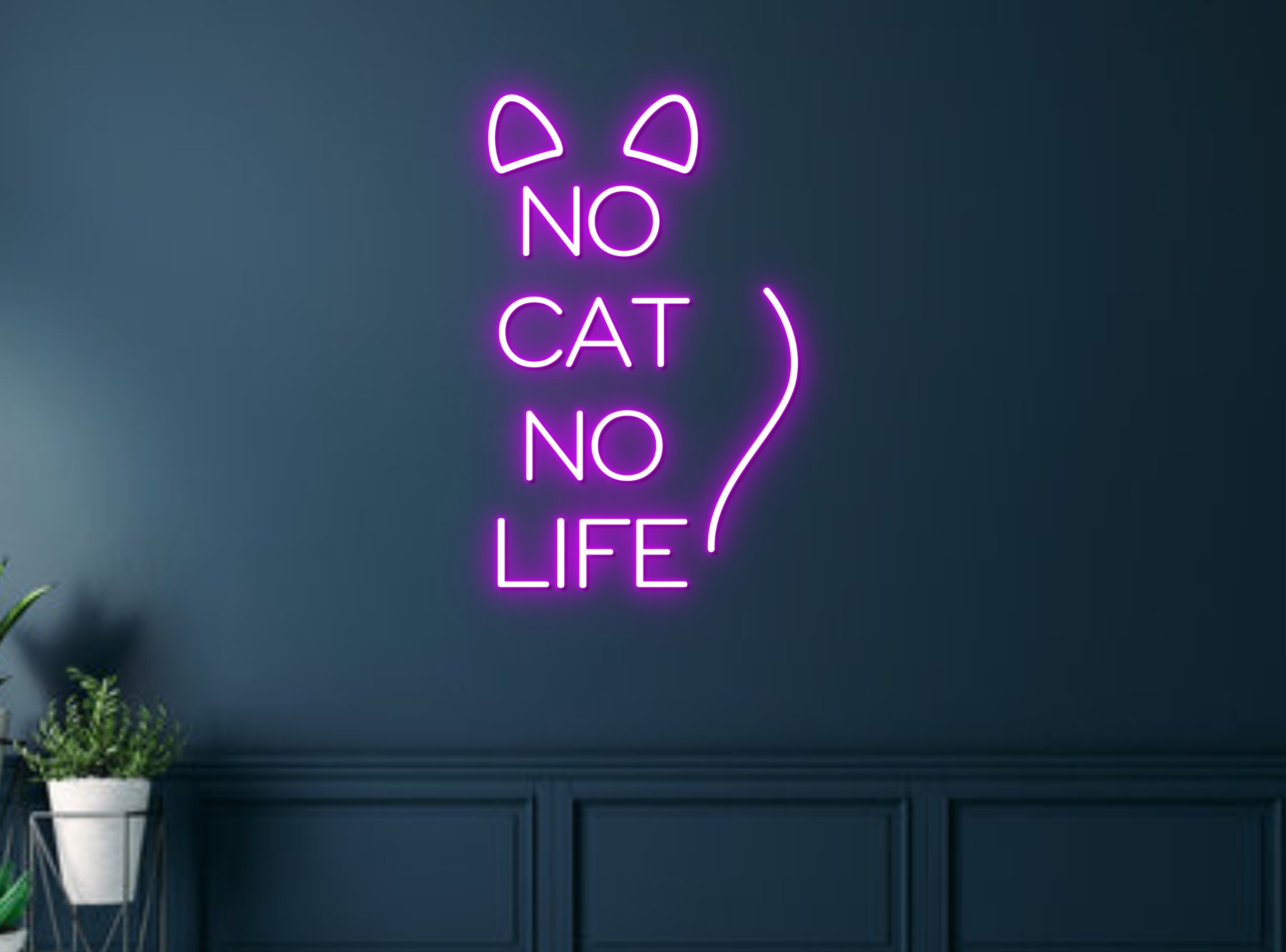 No Cat No Life Neon Sign Wall Art Decor Gift