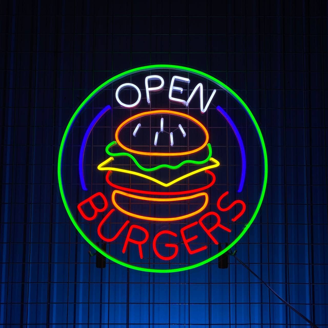 Burgers Neon Sign Fast Food Decor