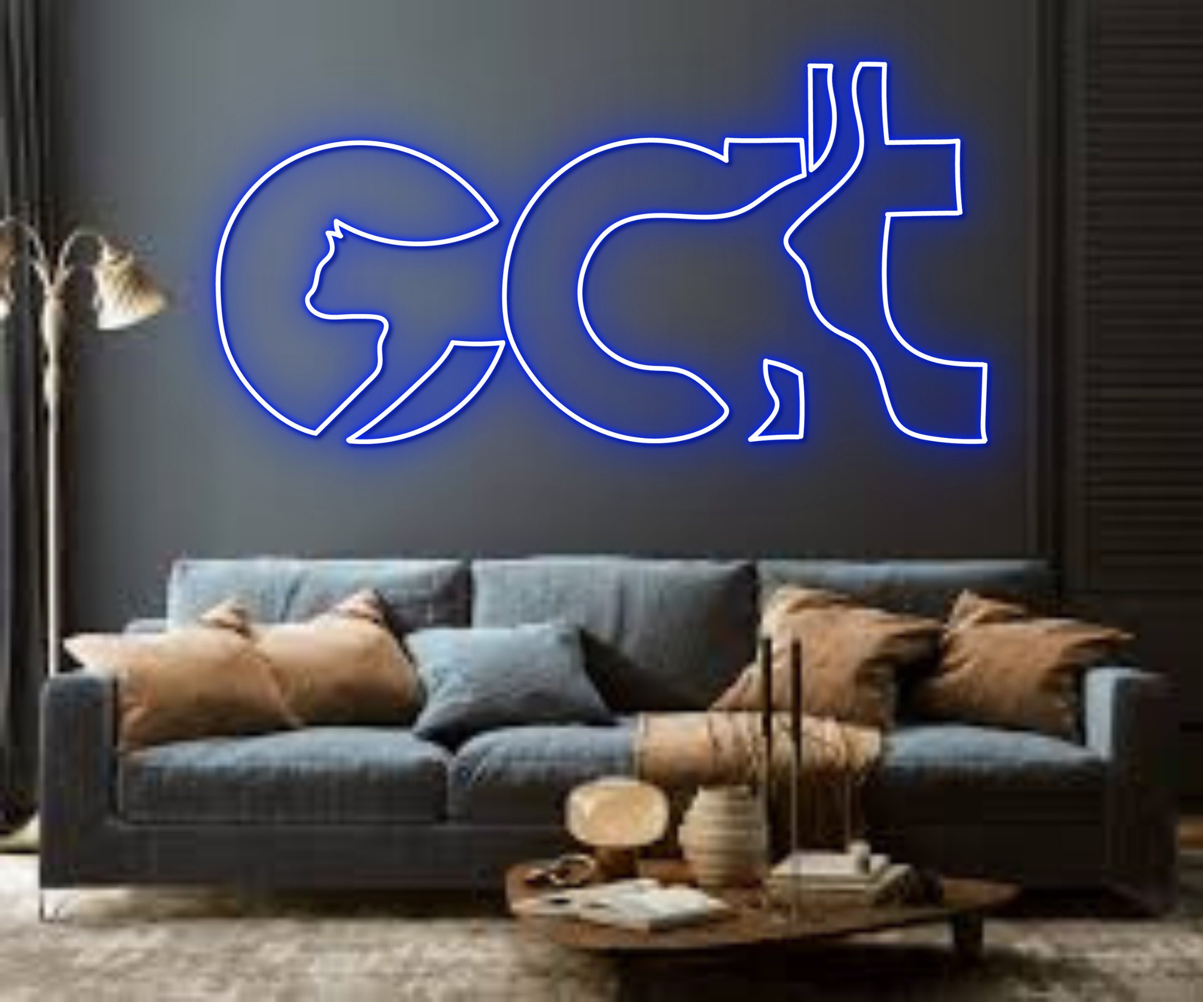 Cat Typography Neon Sign Handmade Neon