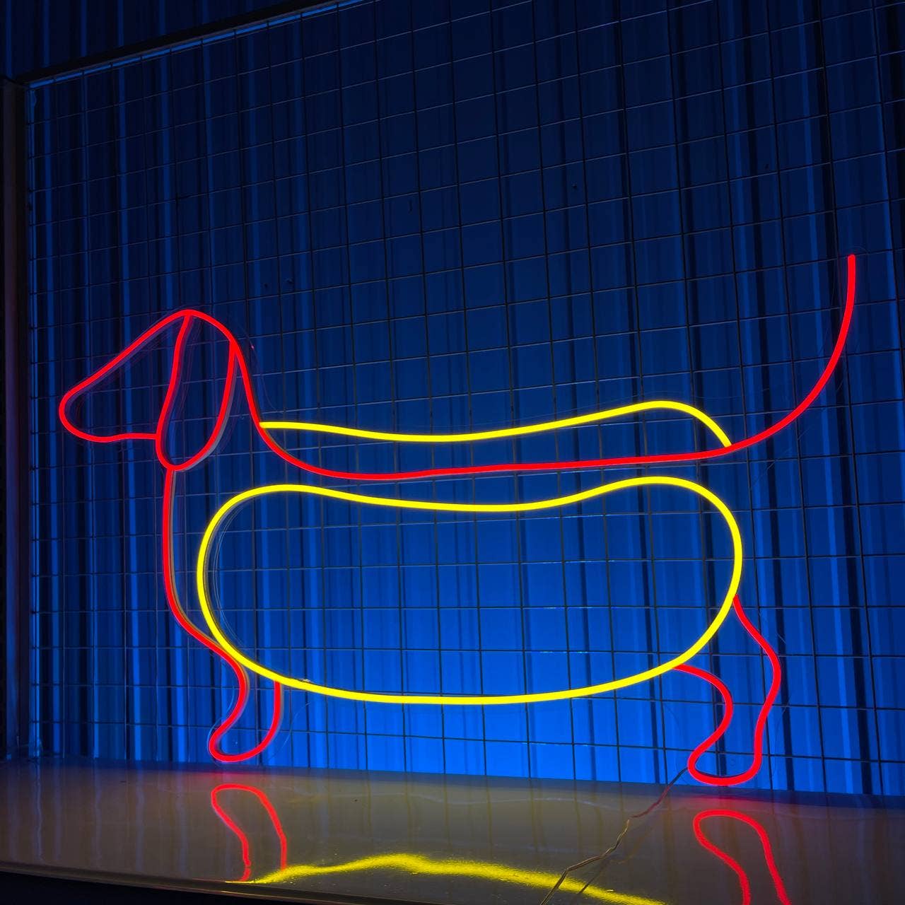 Sausage Dog Neon Sign Hotdog Fastfood Wall Decor